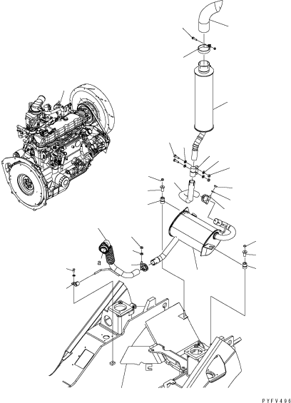 MUFFLER, CATALYZER 3EB-03-52210 KOMATSU