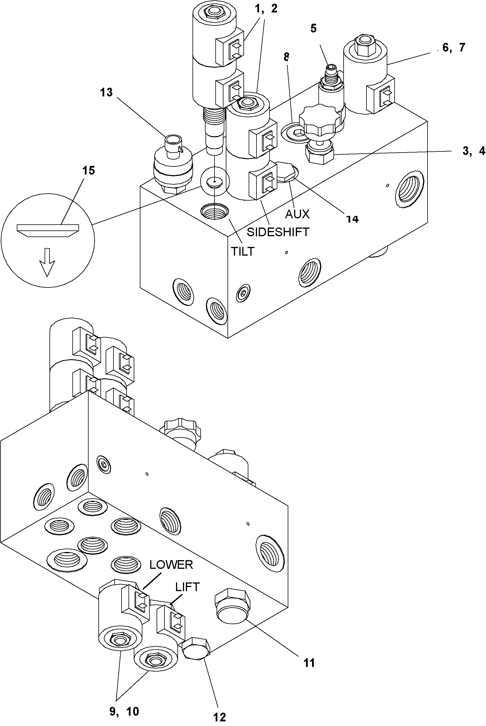 MANUAL LOWERING VALVE BS502875 KOMATSU