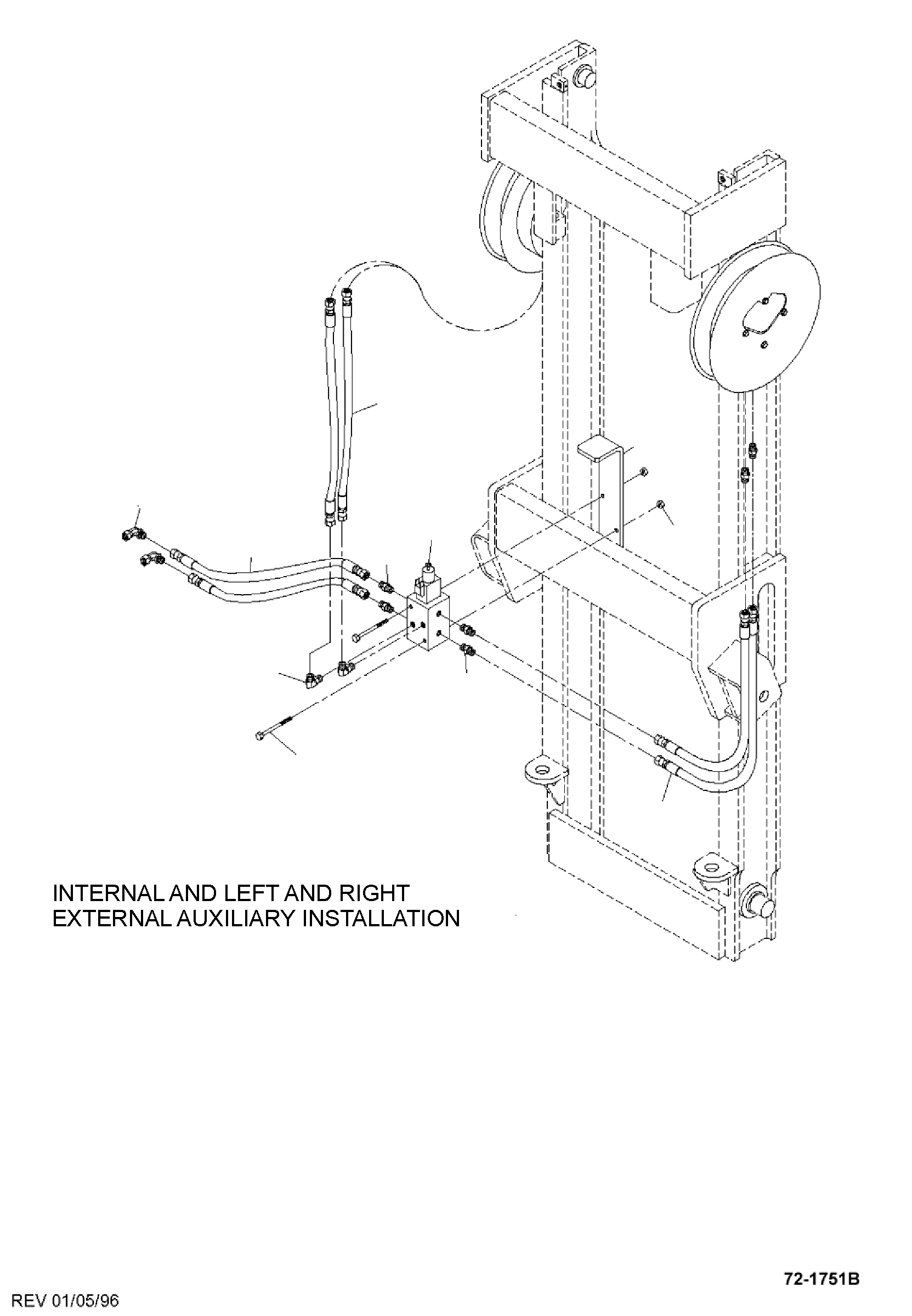 DUAL EXT REEVING VALVE MT. BRACKET BS501375 KOMATSU