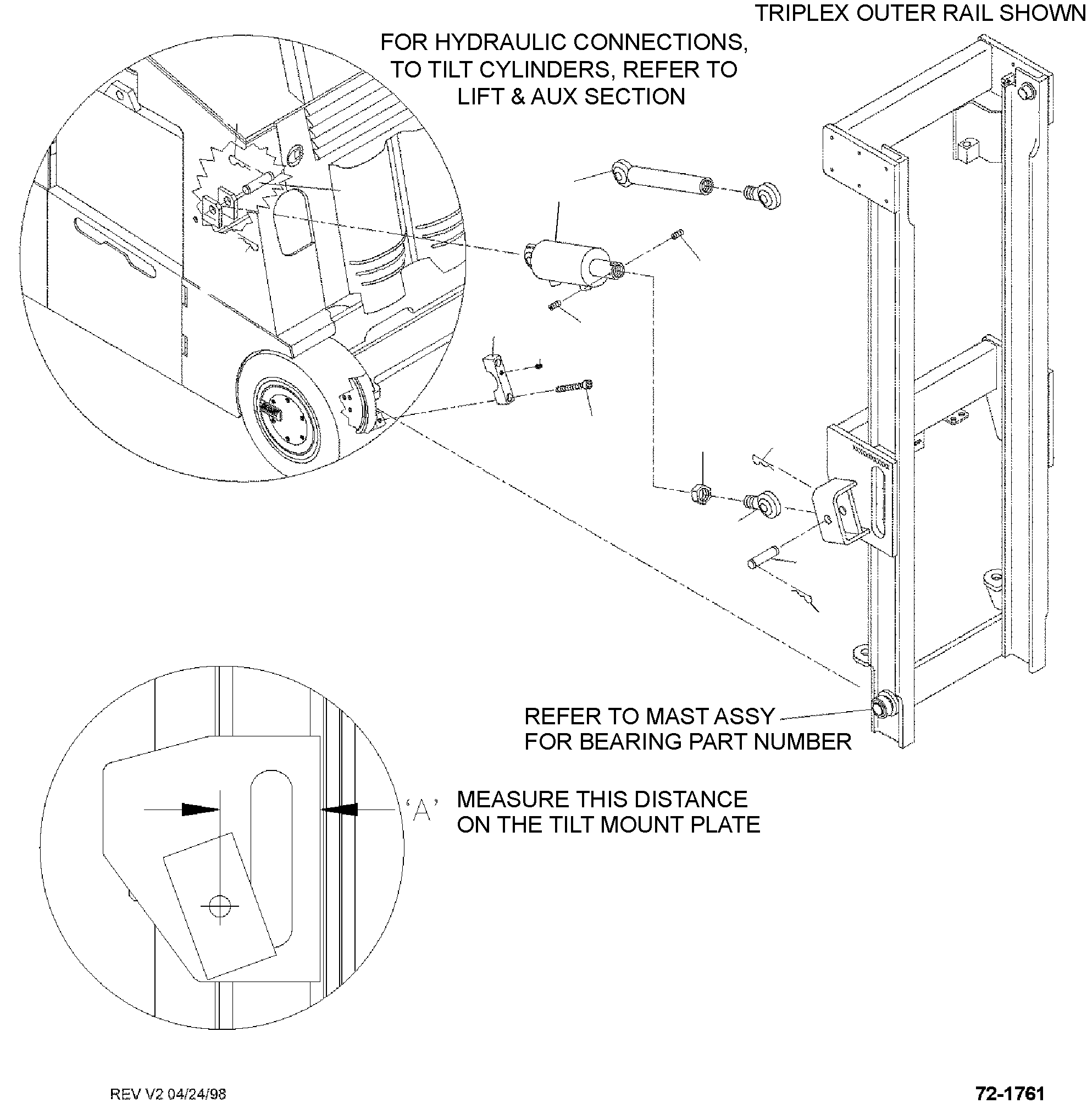 TILT CYLINDER, 10/ 5, A=4.78 IN. (KIT) BS503183 KOMATSU