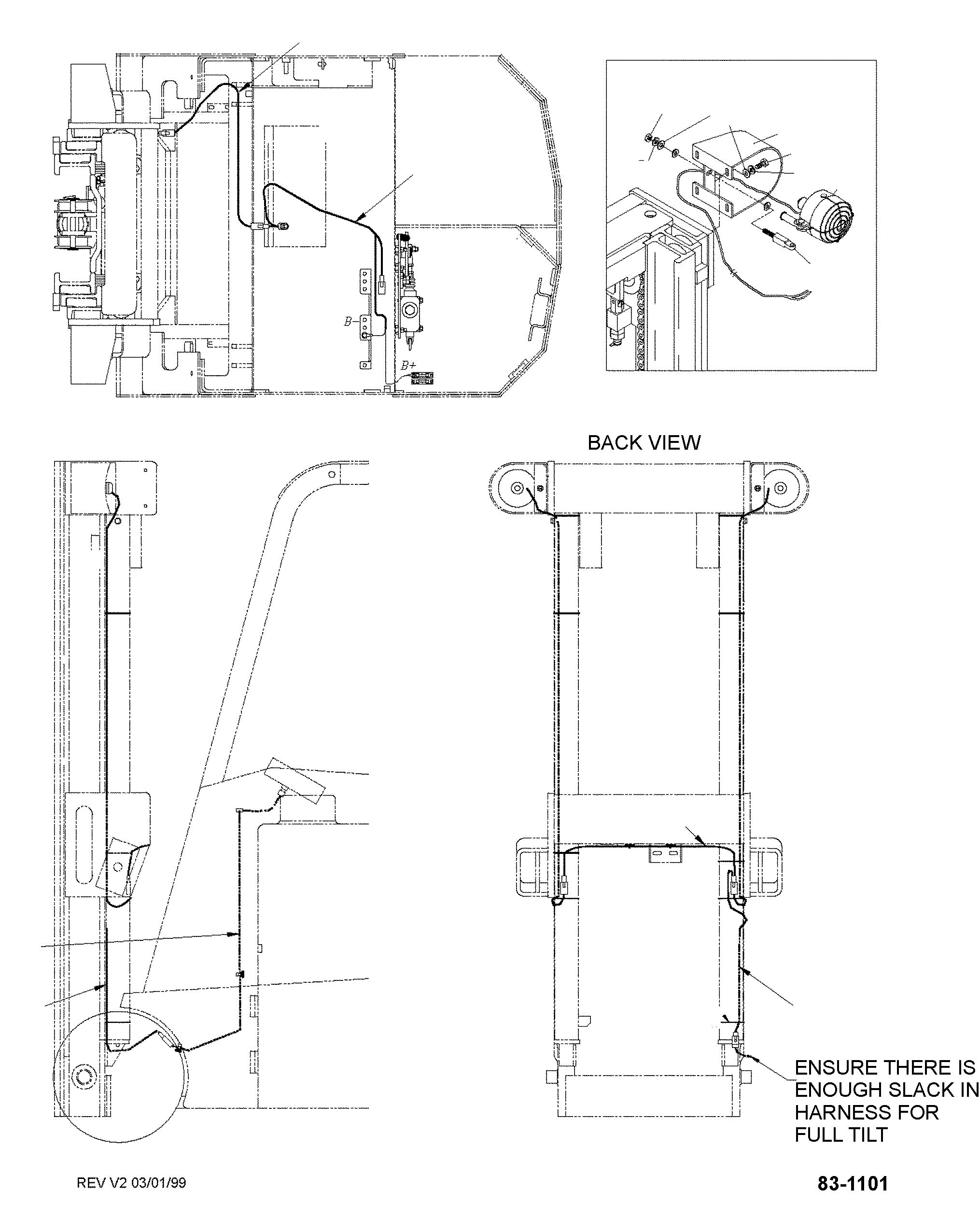 HARNESS, ROCKER SW. TO LIGHT HARNESS BS501967 KOMATSU