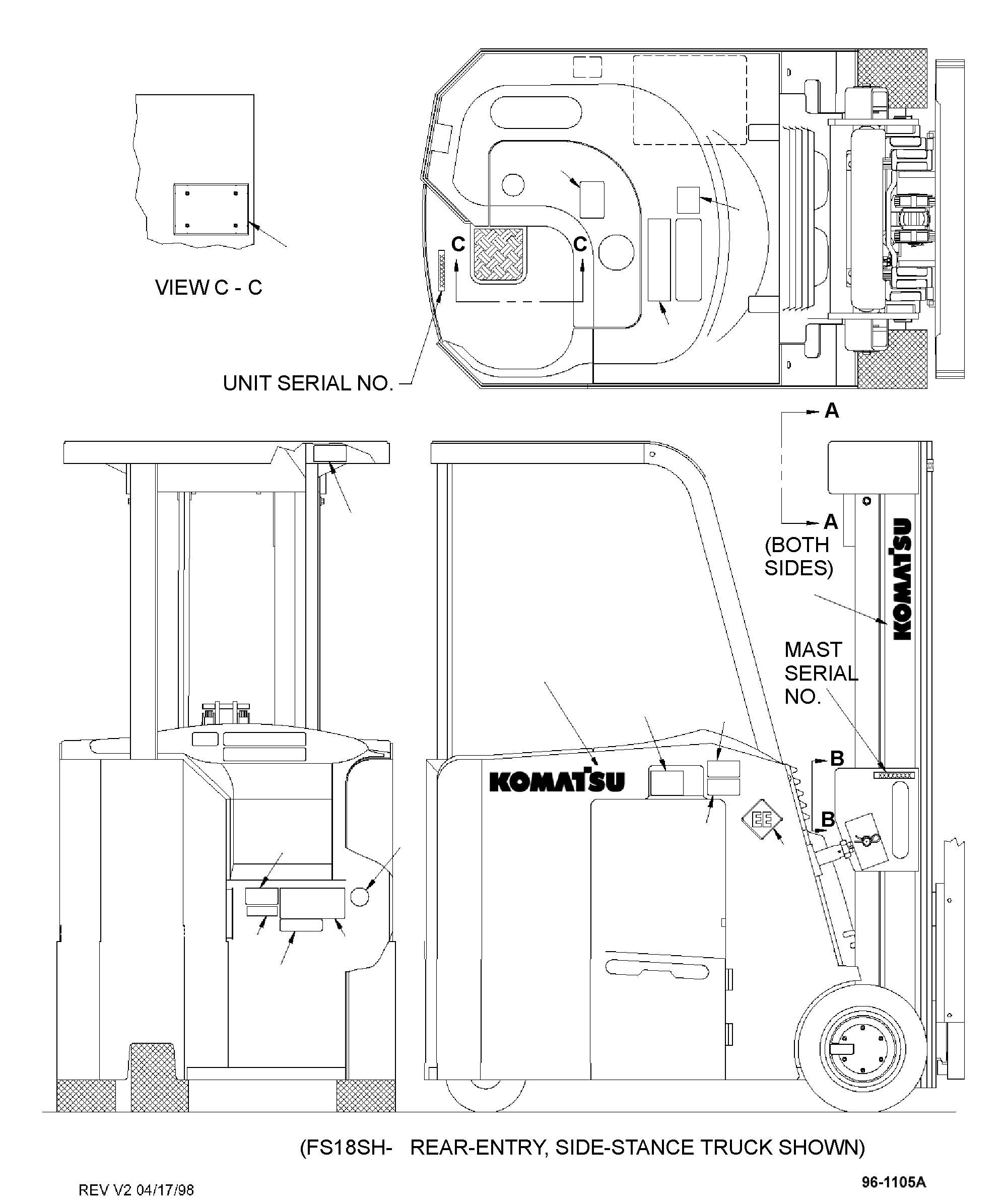 DRIVE RIVET, 3/16 IN. (FOR OP MANUAL BOX) BS504358 KOMATSU
