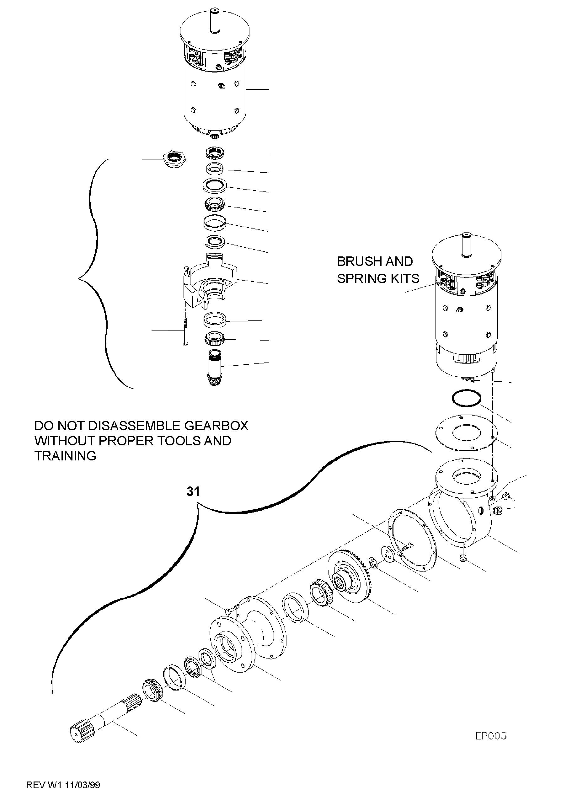 ADJUSTMENT NUT WITH SPACER (REPLACES ITEMS 2 & 3) 8010022 KOMATSU