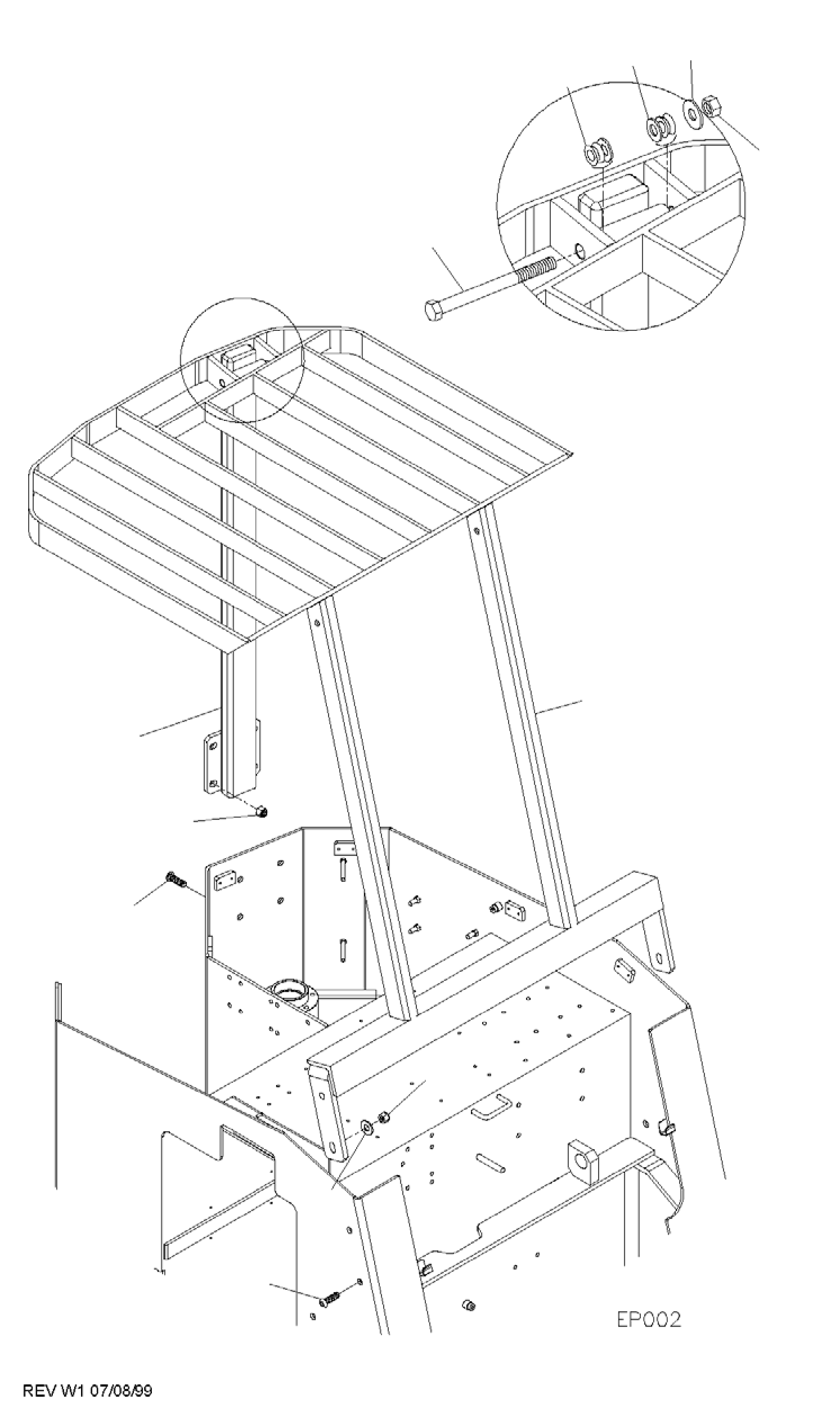 REAR POST, 83 IN. BS500628 KOMATSU