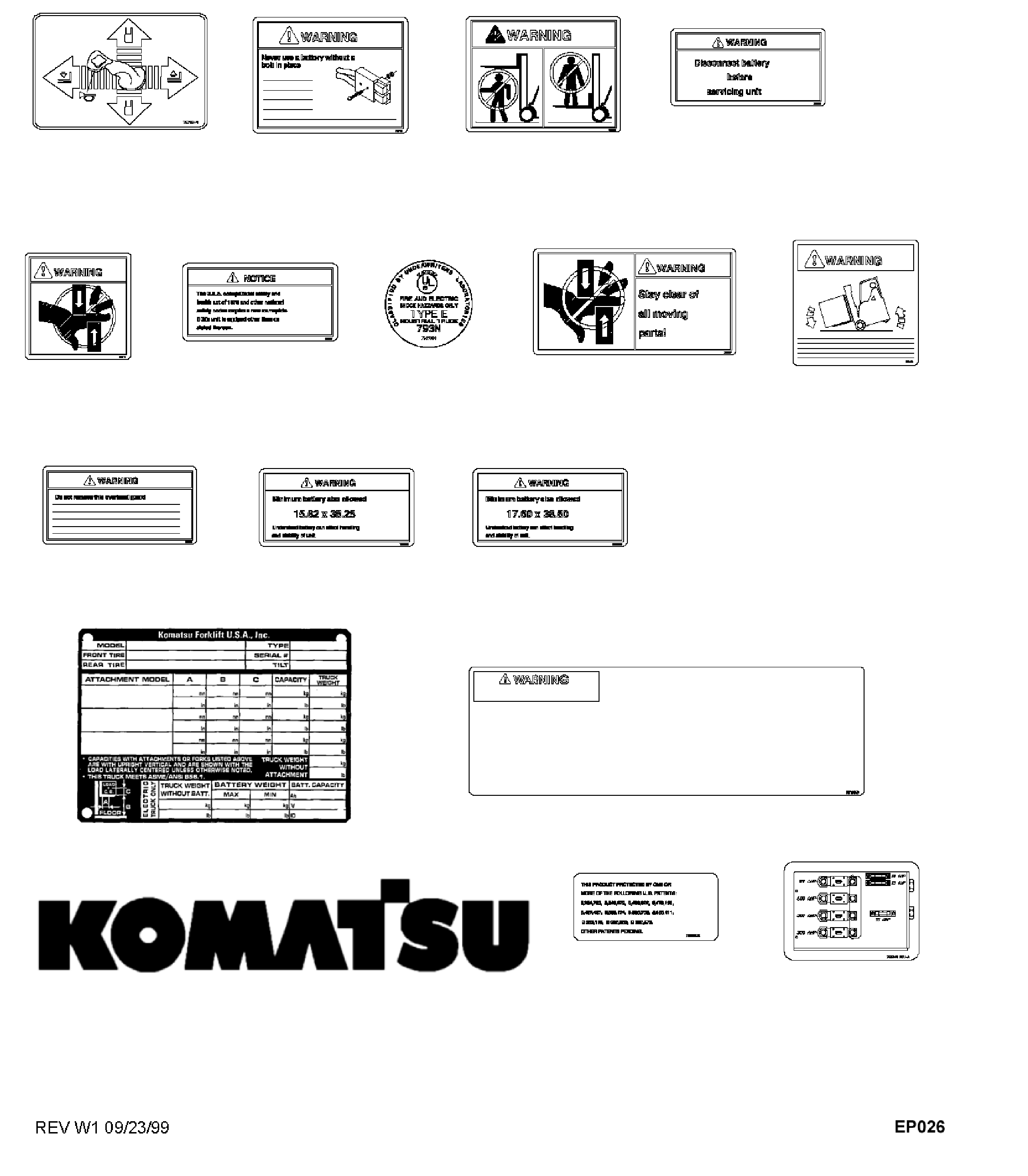 DECAL, STAY CLEAR OF MOVING PARTS BS502142 KOMATSU