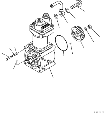 AIR COMPRESSOR ASSY (SEE FIG. 6BG17-02A0) (1-19100-325-0) KOMATSU
