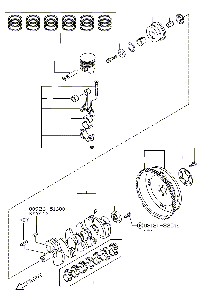 BEARING SET, CRANKSHAFT (STD) 12207-VB060 KOMATSU