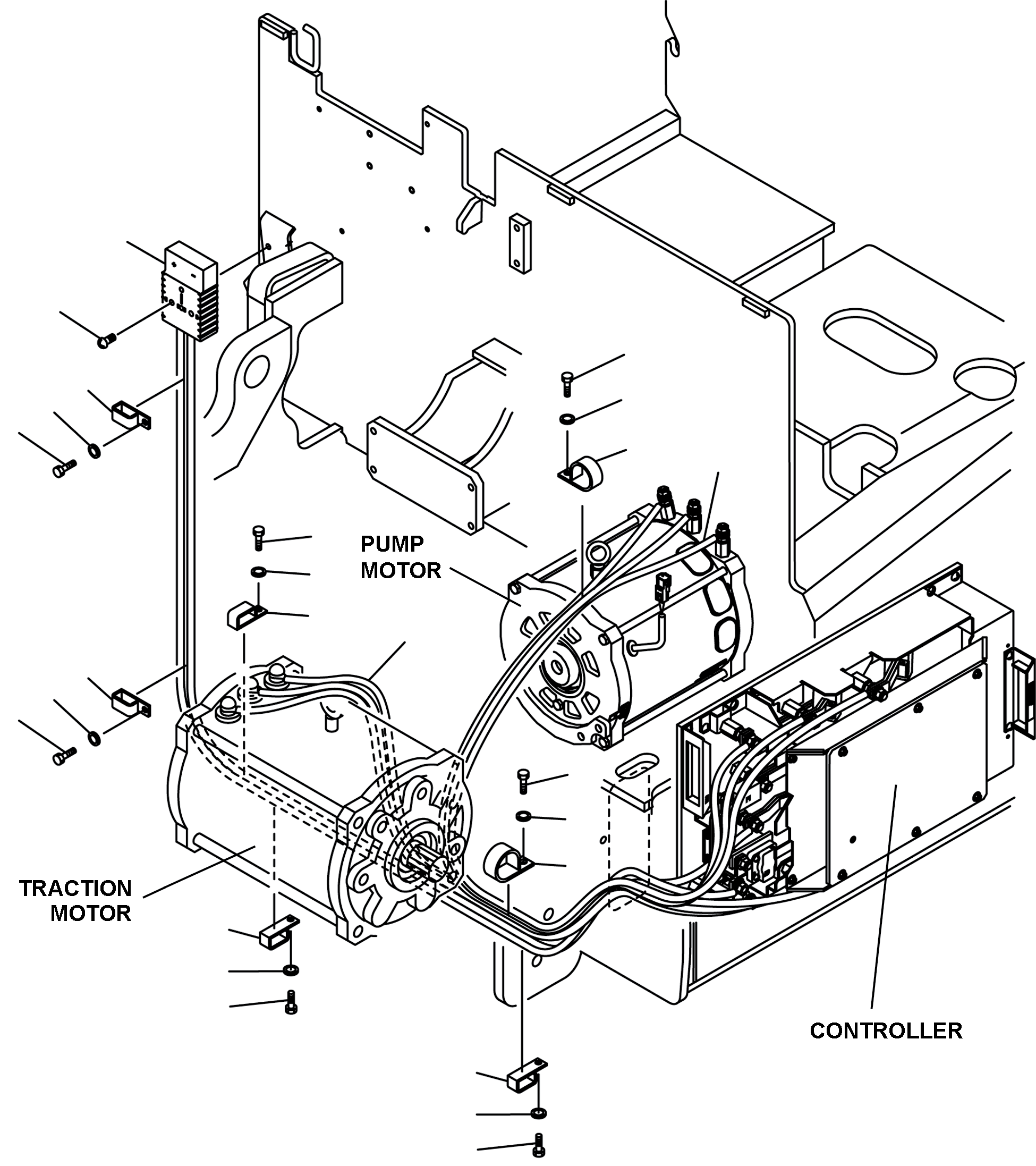 WIRE ASSY, PUMP MOTOR-CONTROLLER (3 WIRES - PU, PV, PW) 3BB-55-A6331 KOMATSU