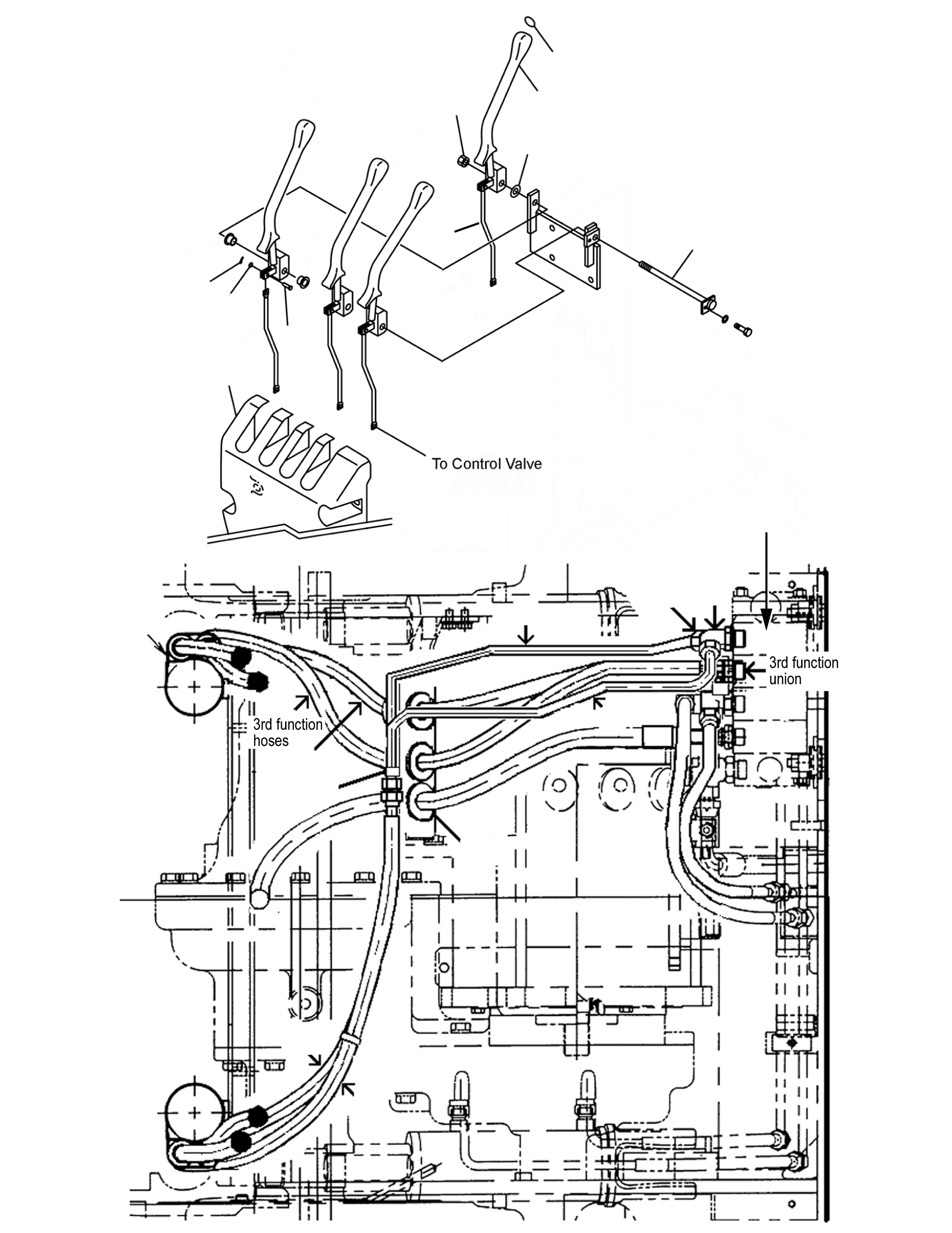 LEVER, ATTACHMENT 37B-2HB-A032 KOMATSU