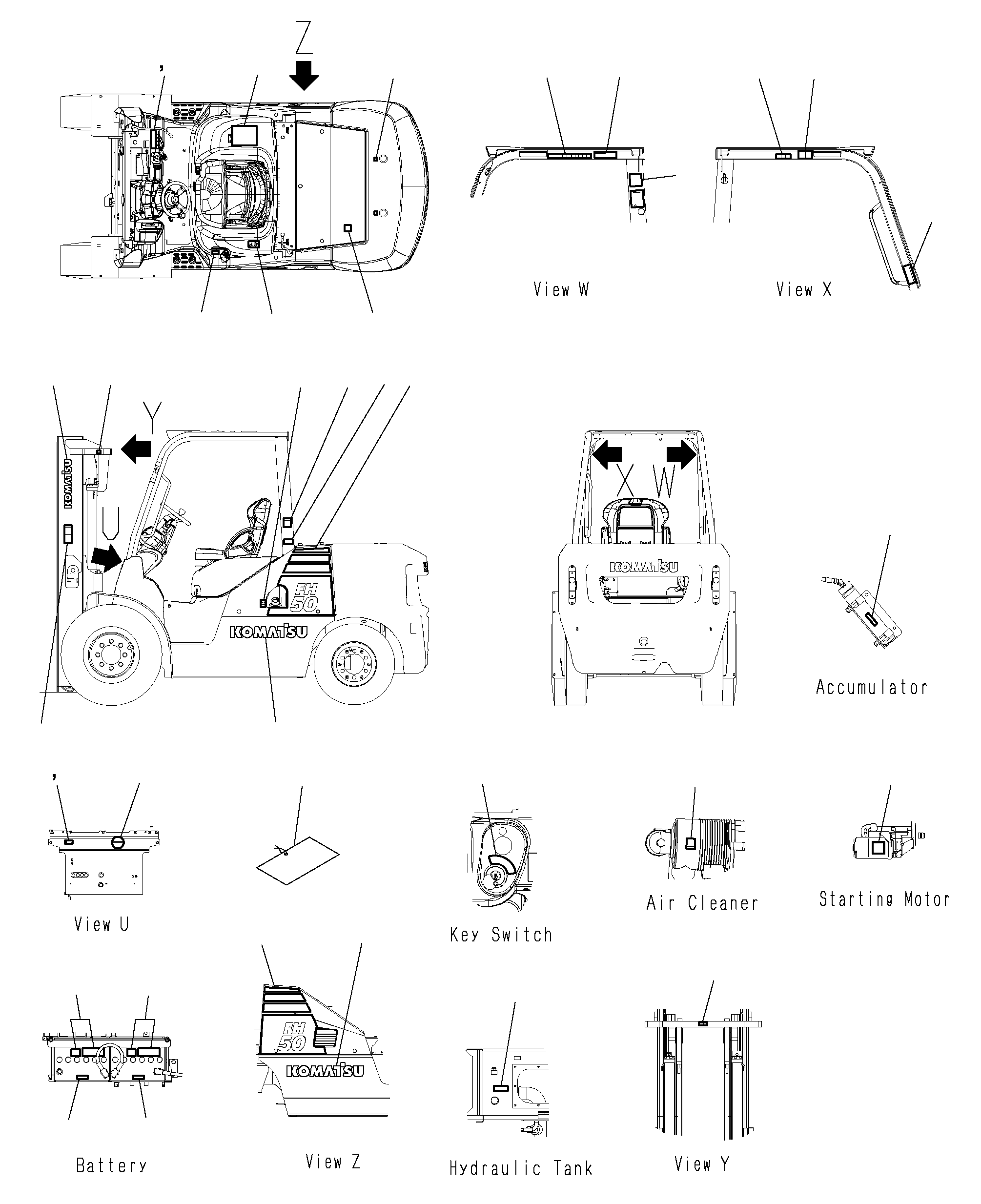 PLATE, MARK (FH50) (L.H.) 3EC-96-64150 KOMATSU