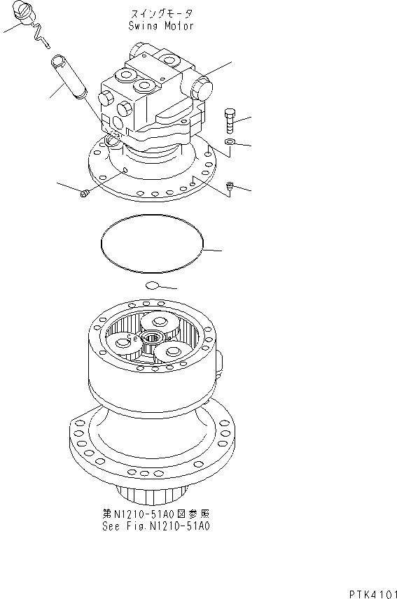 MOTOR ASS'Y,(SEE FIG.Y1640-11A0) (706-73-01162) KOMATSU
