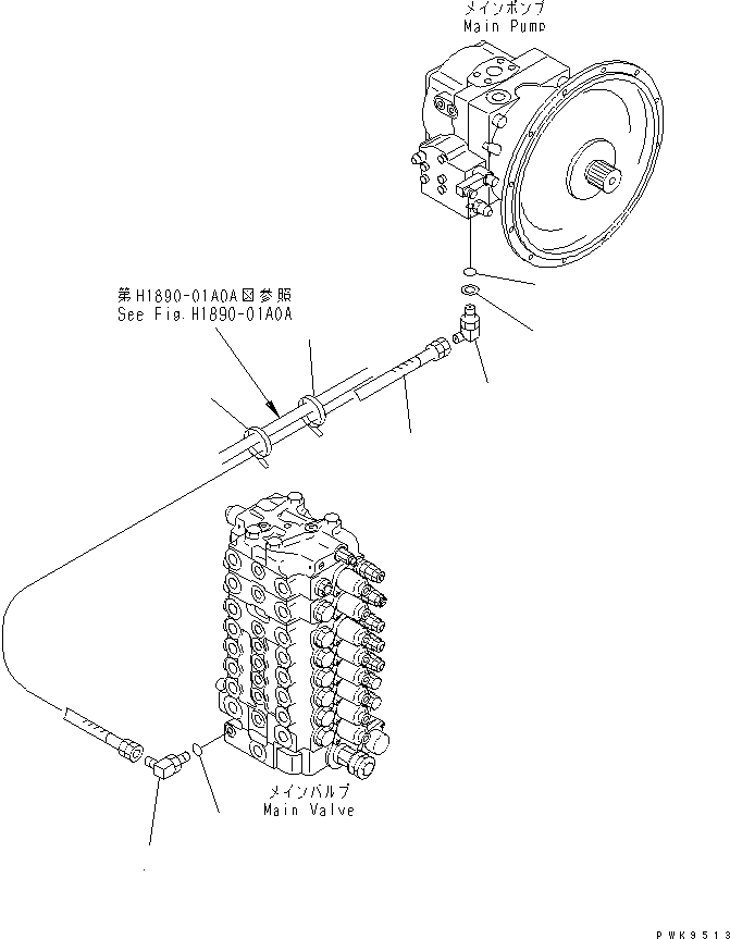 HOSE¤ 1500MM 20G-62-K9110 KOMATSU