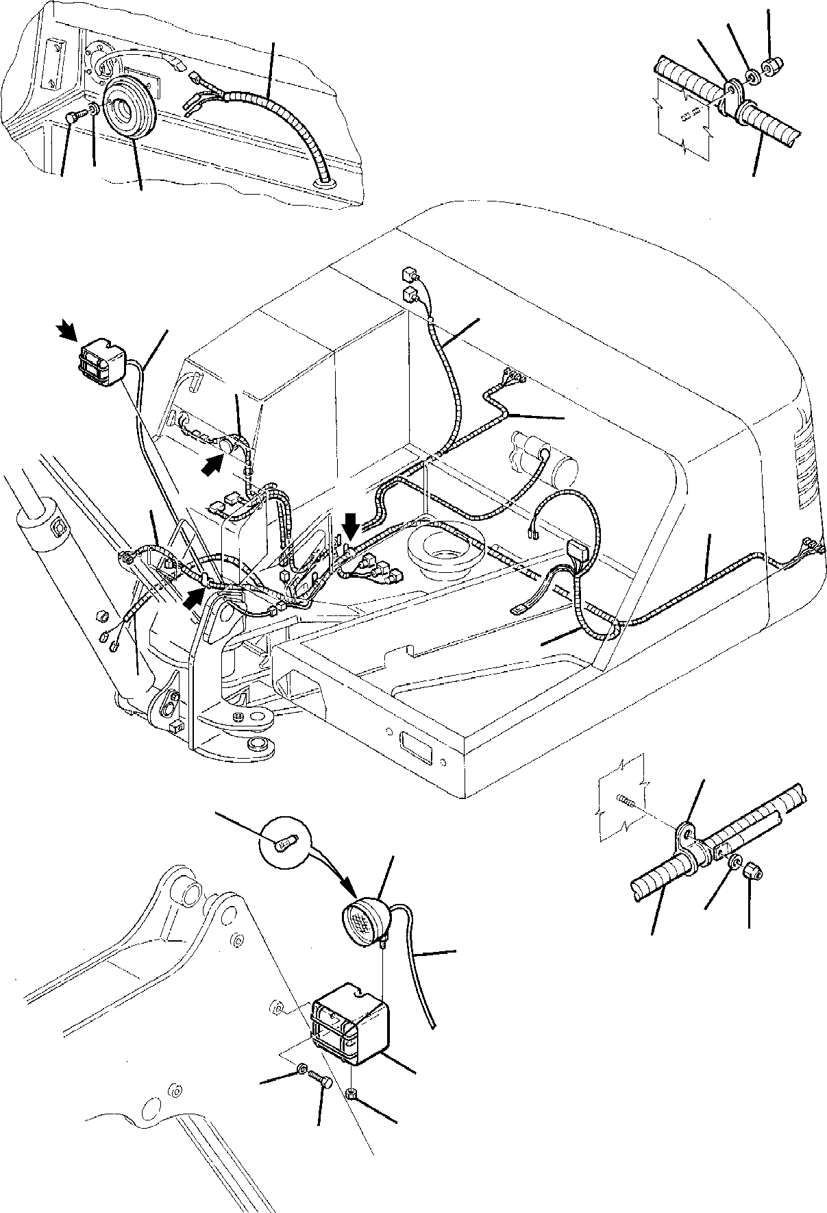 WIRING HARNESS, LIGHT AND SERVICE 21D-06-11641 KOMATSU