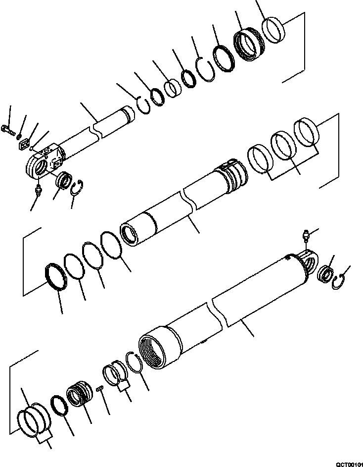 CYLINDER ASSEMBLY (FINAL COATING) 707-09-07100 KOMATSU