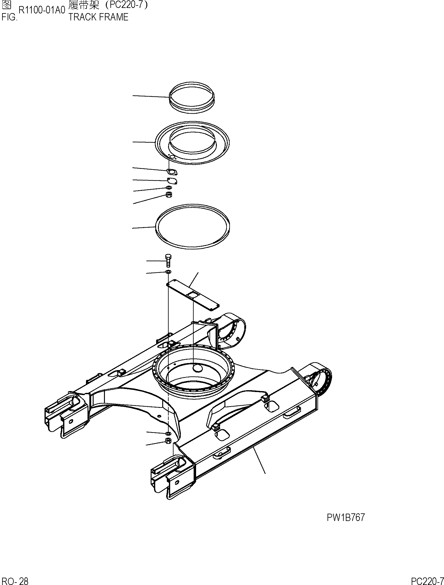 Рама гусеничной тележки 206-30-D1160 KOMATSU