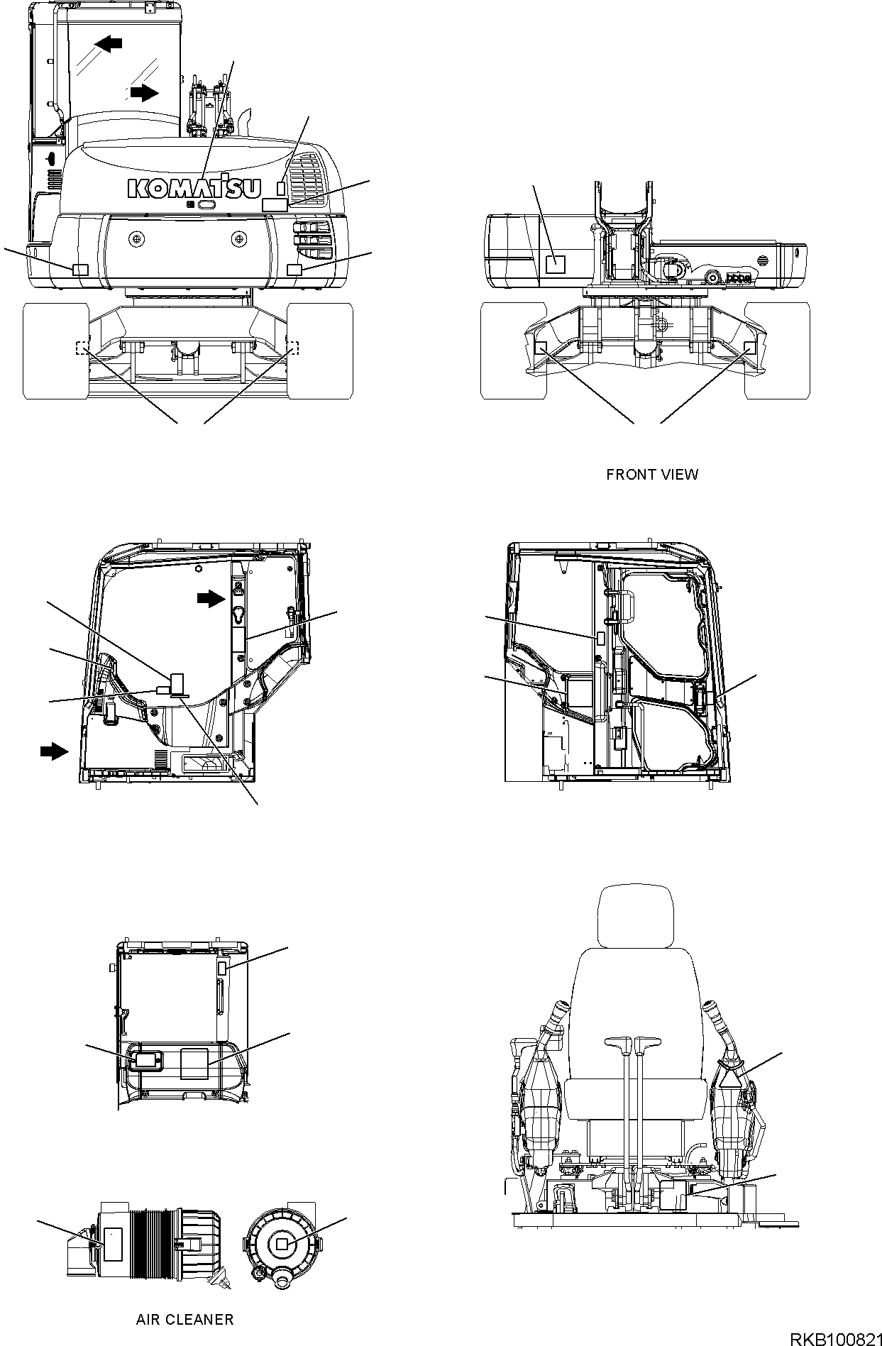 MARK PLATE, FUSE BOX 22E-98-21183 KOMATSU