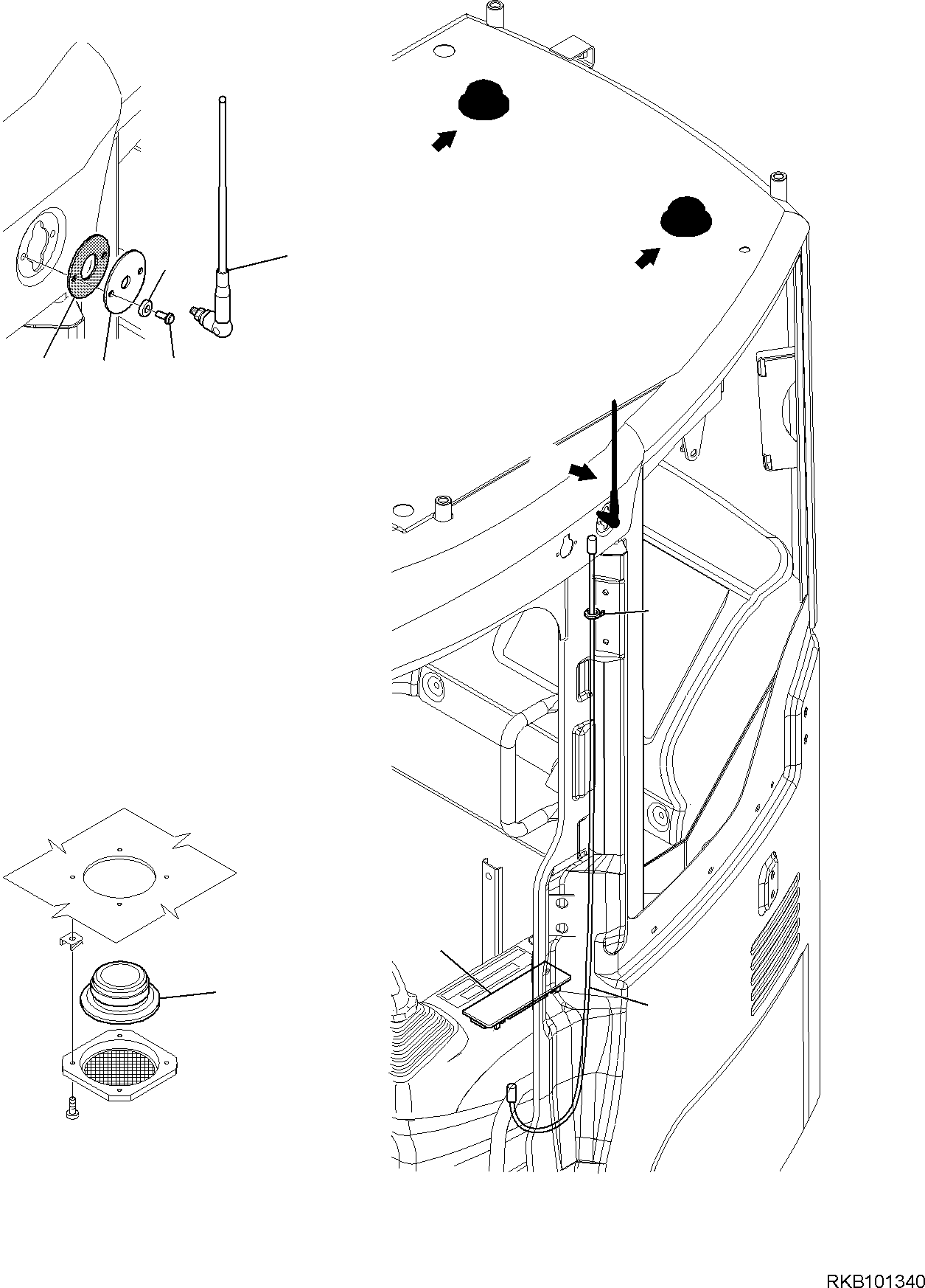 CABLE RADIO ANTENNA 21W-09-R2850 KOMATSU