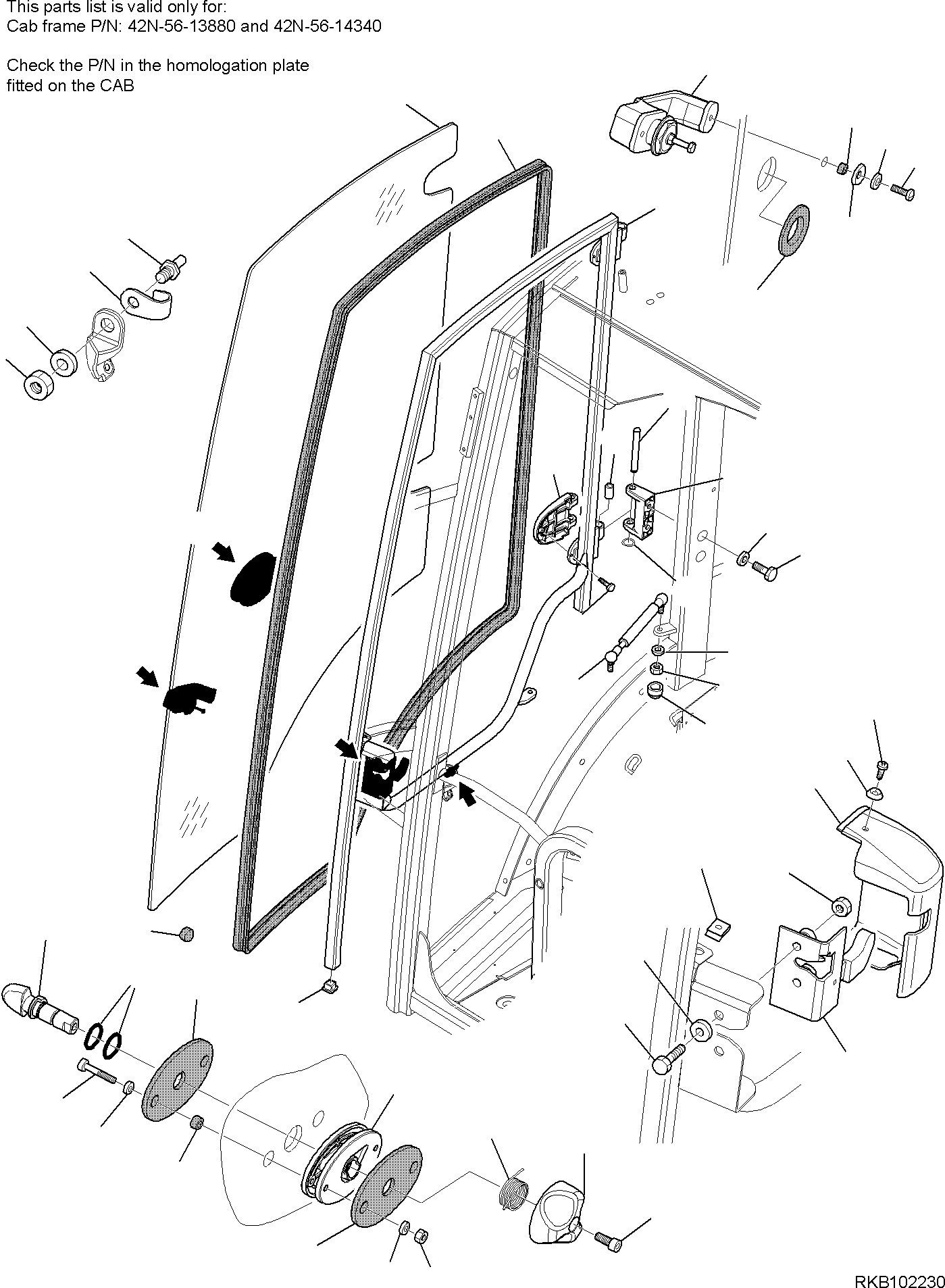 DOOR FRAME R.H. 42N-54-13611 KOMATSU