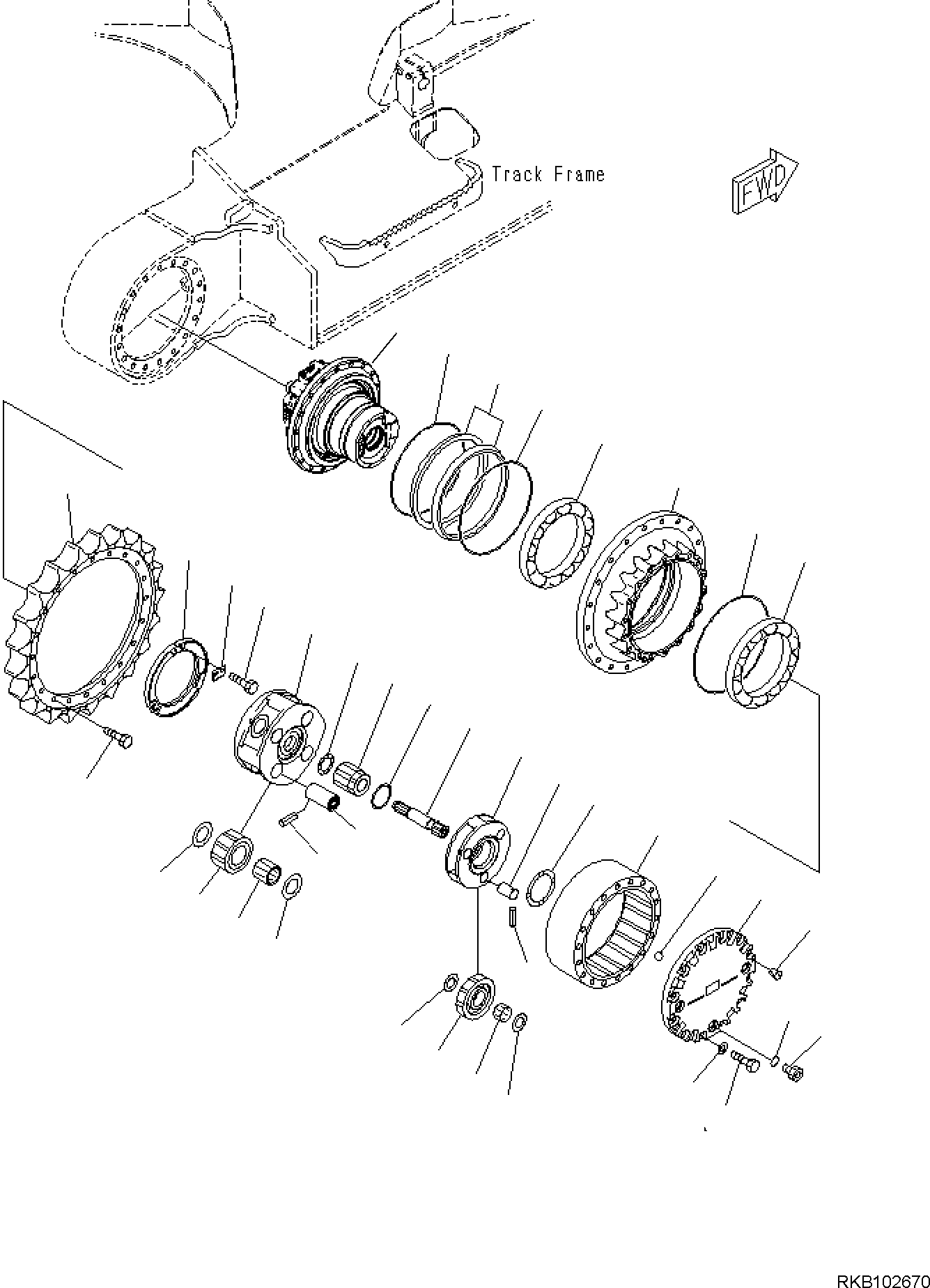 MOTOR ASSEMBLY, R.H. (708-8F-00360) KOMATSU