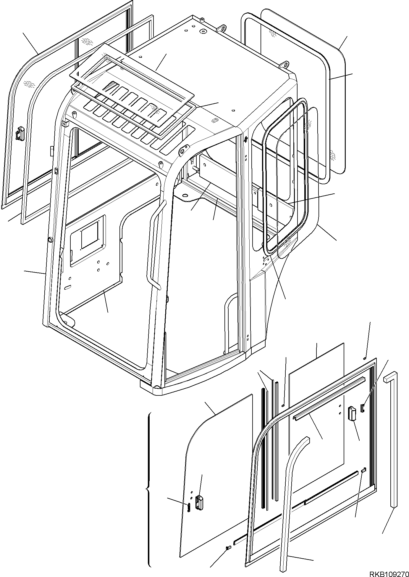 OPERATOR'S CAB, ASSEMBLY 2A1-54-15013 KOMATSU