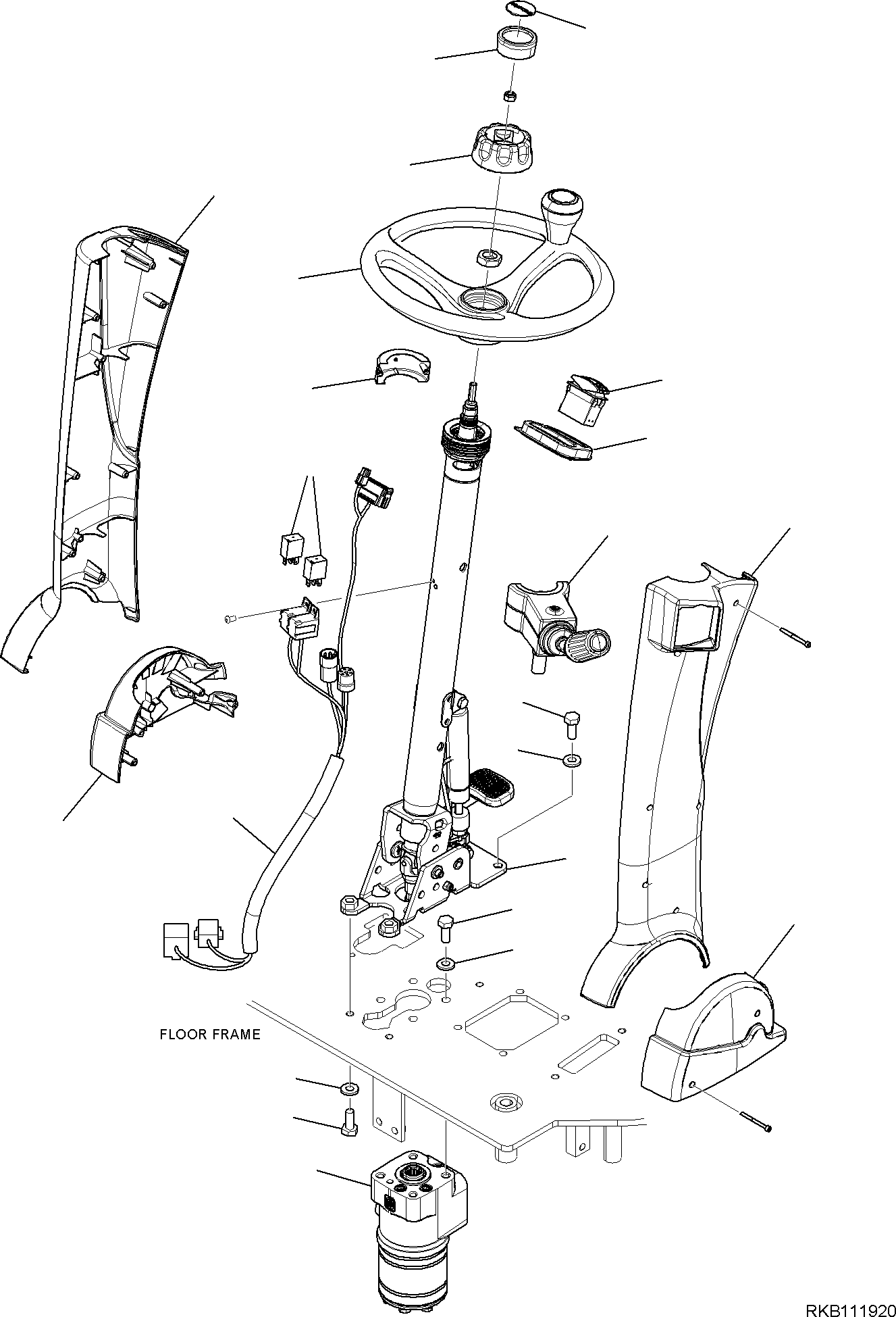 STEERING WHEEL, COLUMN, ASSEMBLY 21D-40-41103 KOMATSU