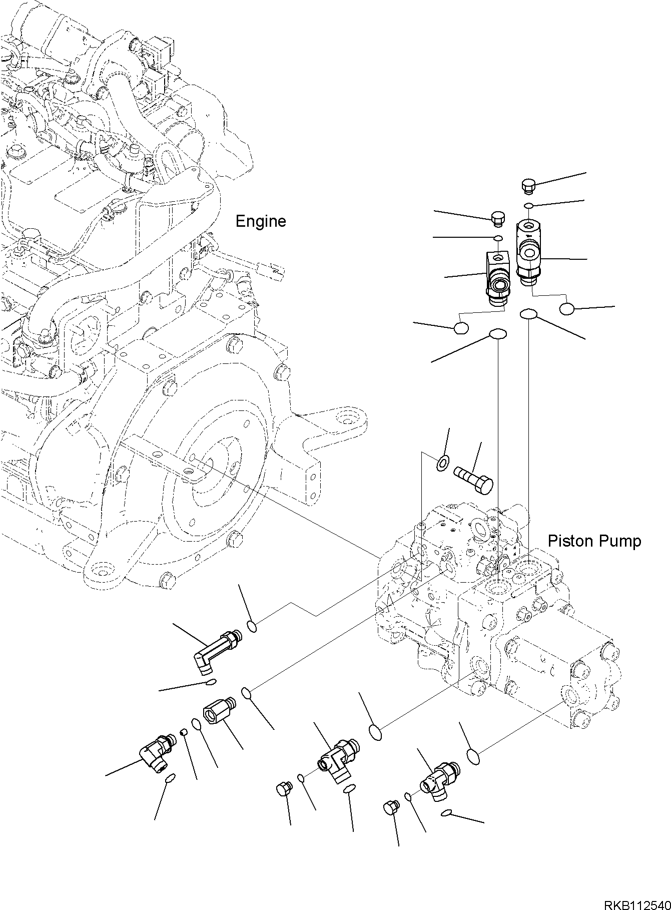 Угольник 22L-62-R266A KOMATSU