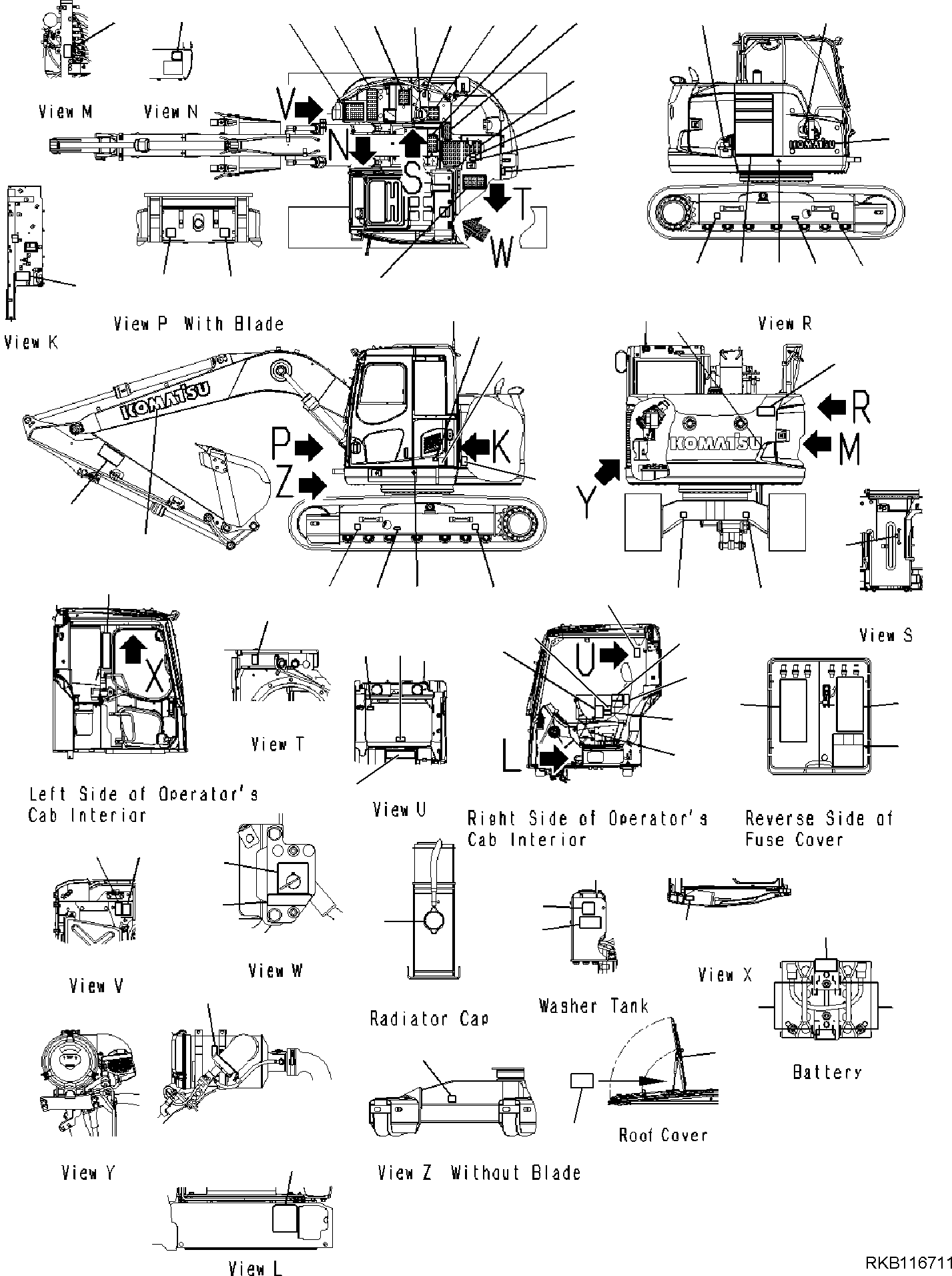 Табличка смазки 22B-00-R1170 KOMATSU