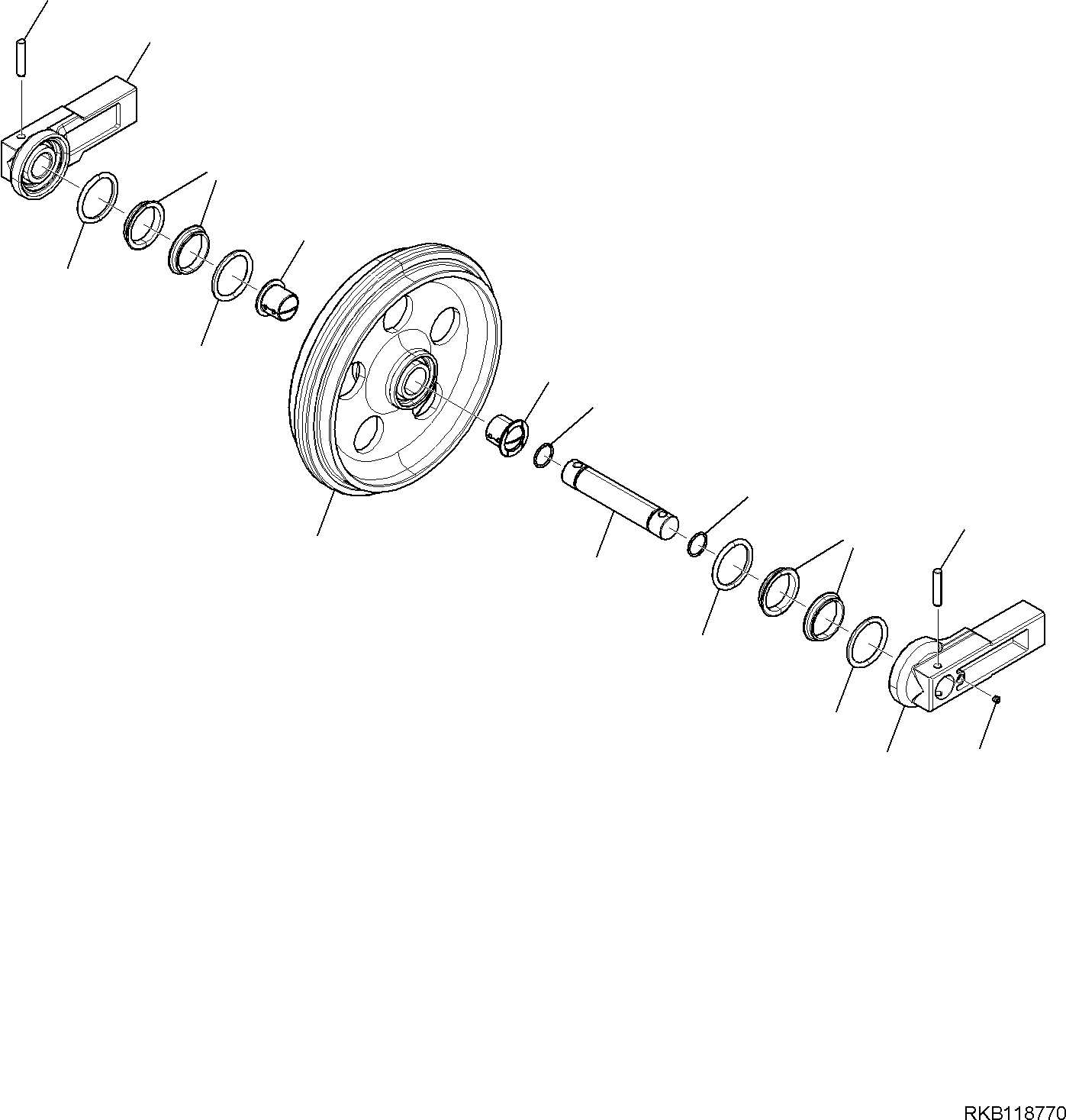 FRONT IDLER L.H., ASSEMBLY 22E-30-31010 KOMATSU
