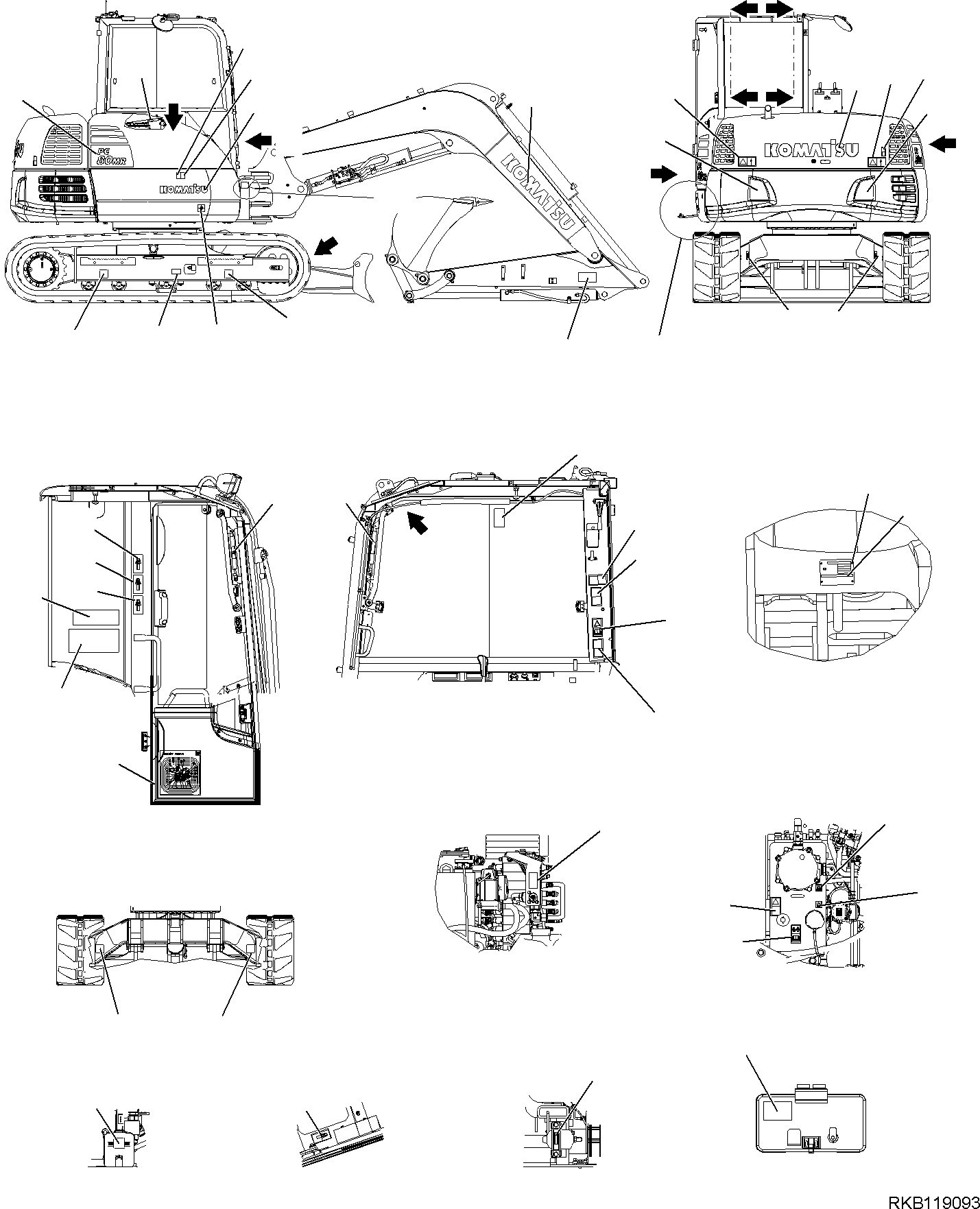 PLATE, OPE METHOD 22E-98-31240 KOMATSU