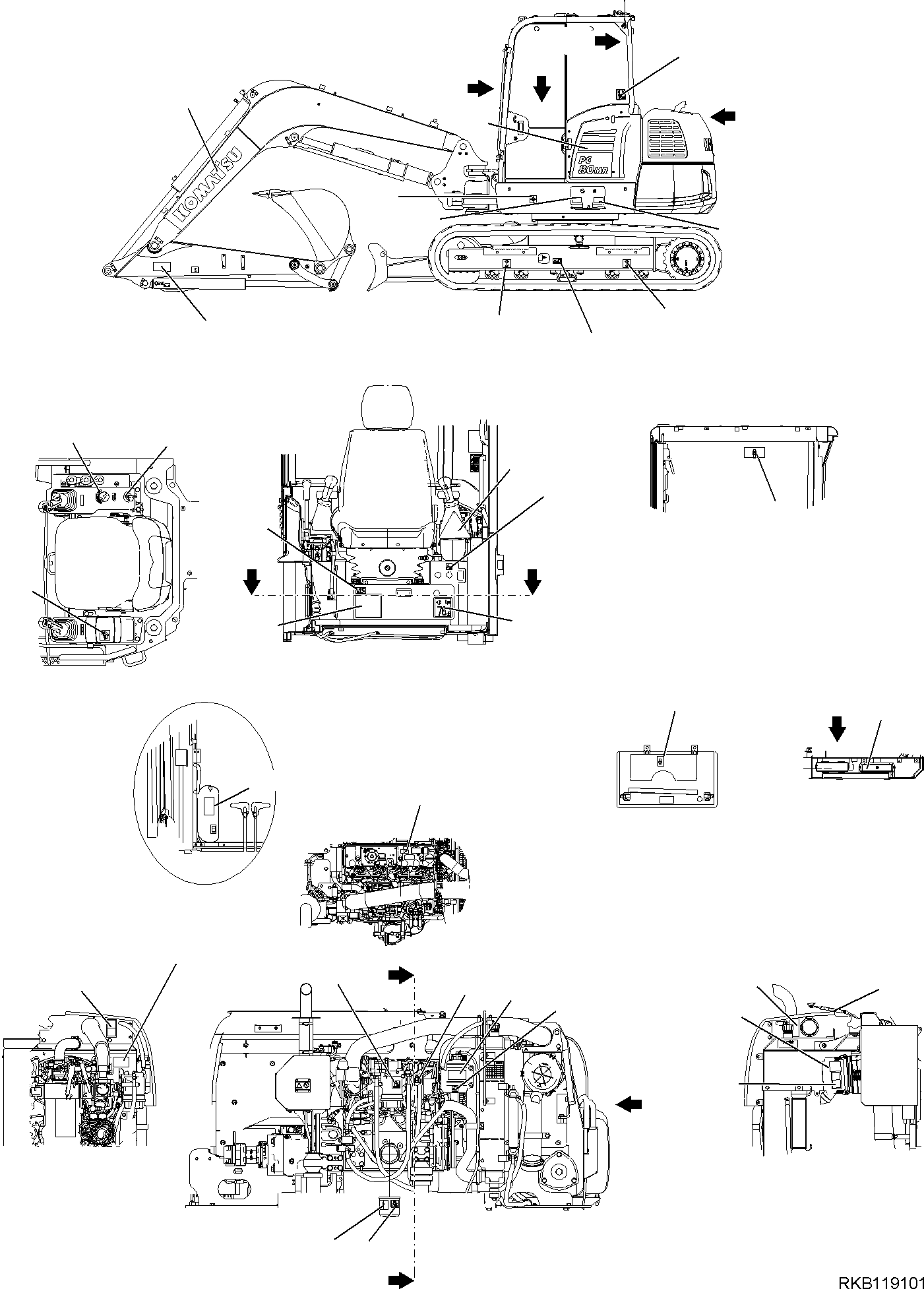 PLATE, MARK L.H. 22E-98-31130 KOMATSU