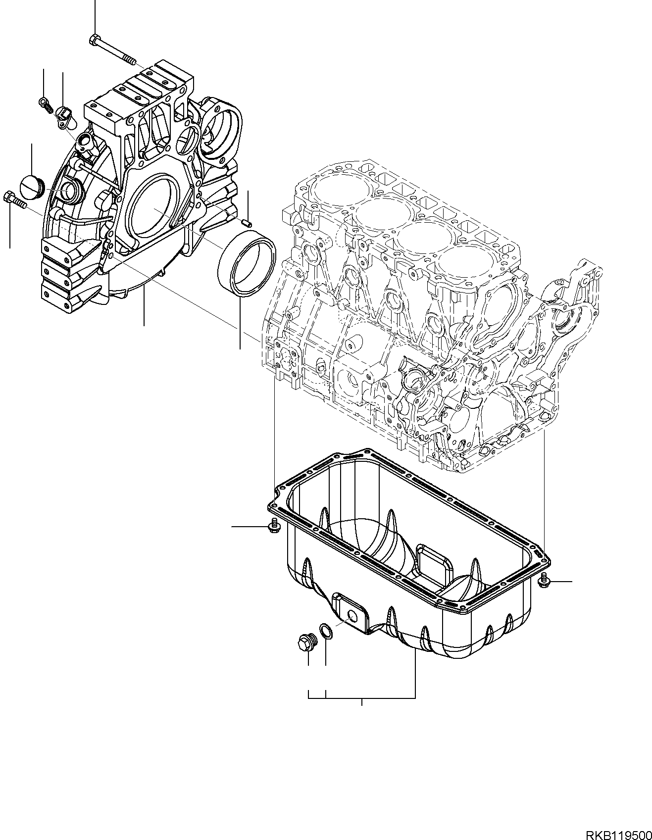 Картер маховика YM129E20-01650 KOMATSU