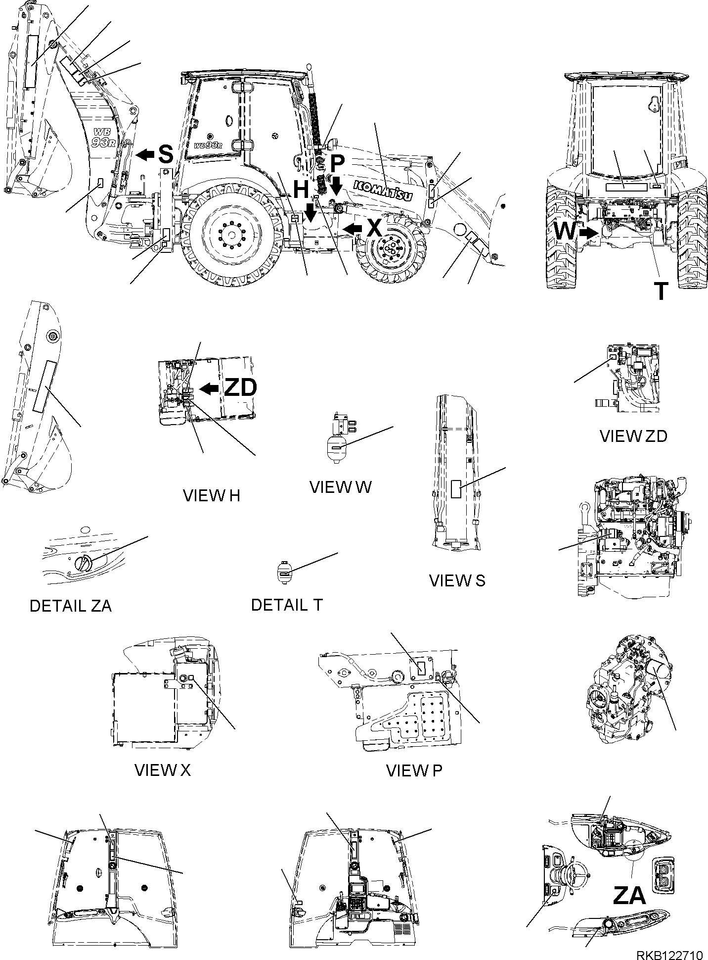 MARK, HANDLING 09960-70602 KOMATSU