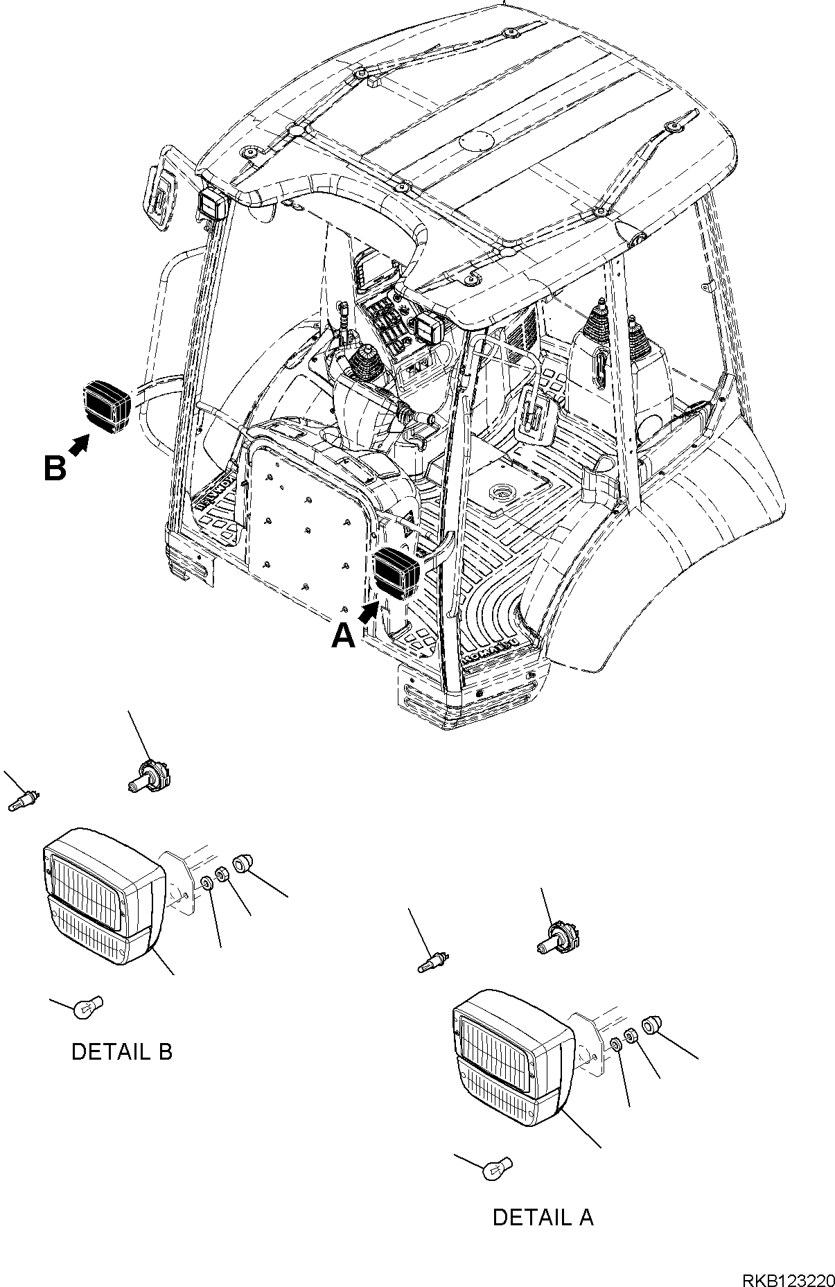 HEAD LAMP, R.H 42N-06-15230 KOMATSU