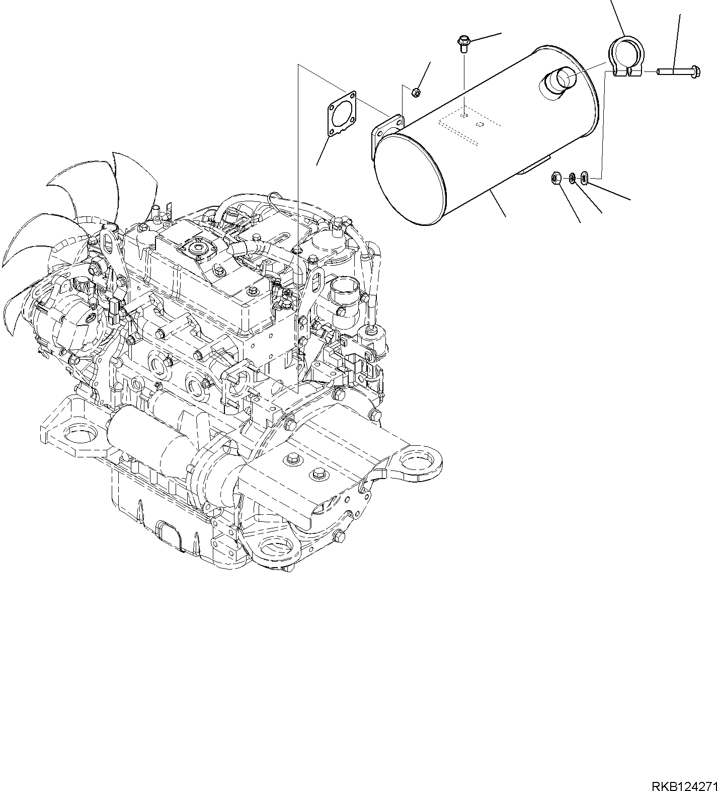 Глушитель Y129240135-80 KOMATSU