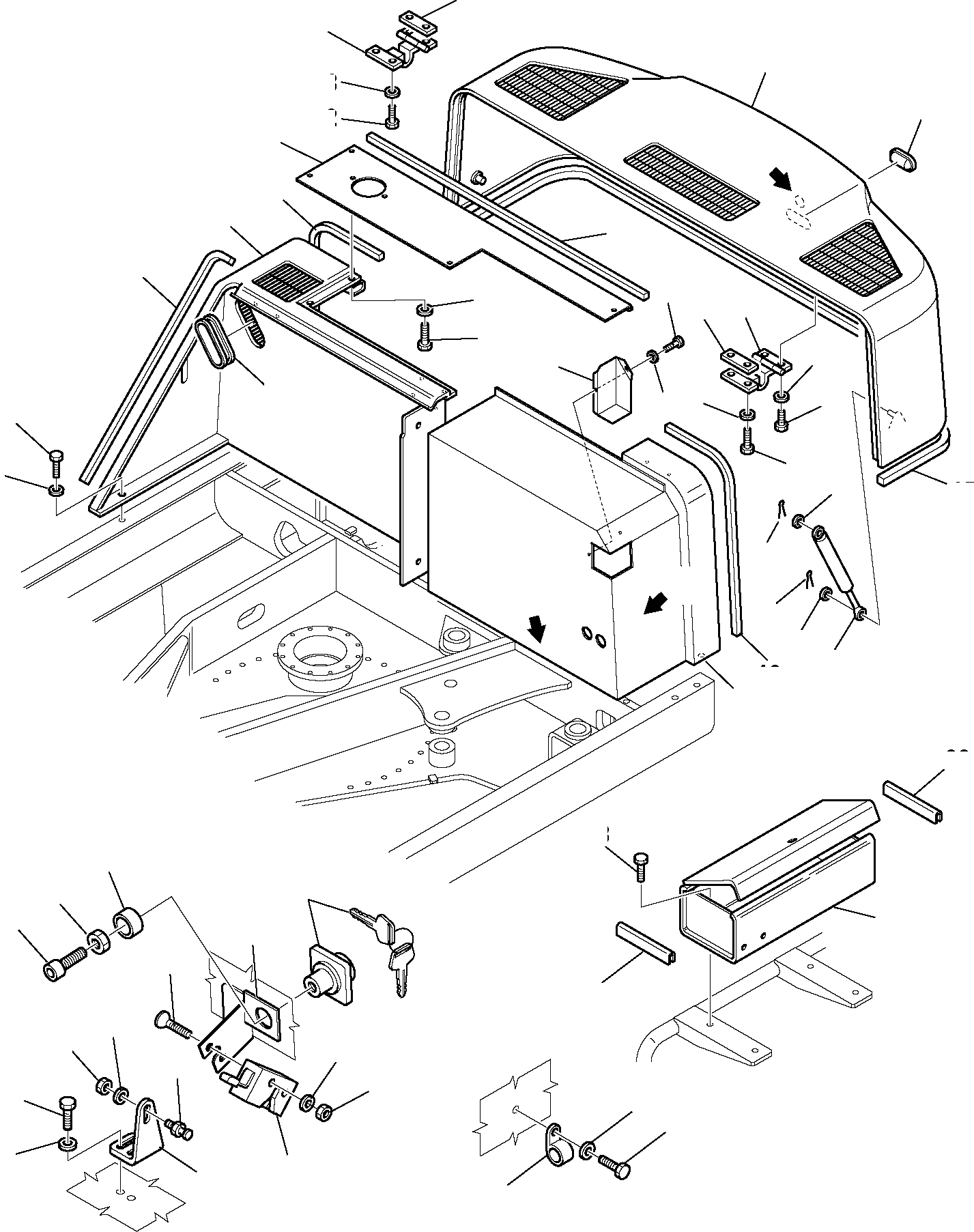 HOOD, L.H. 21D-54-11990 KOMATSU