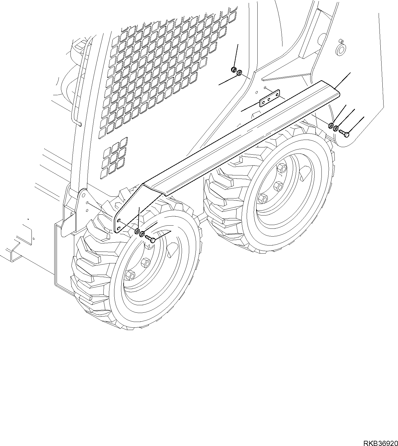 MUDGUARD (L.H.) 37B-54-13410 KOMATSU