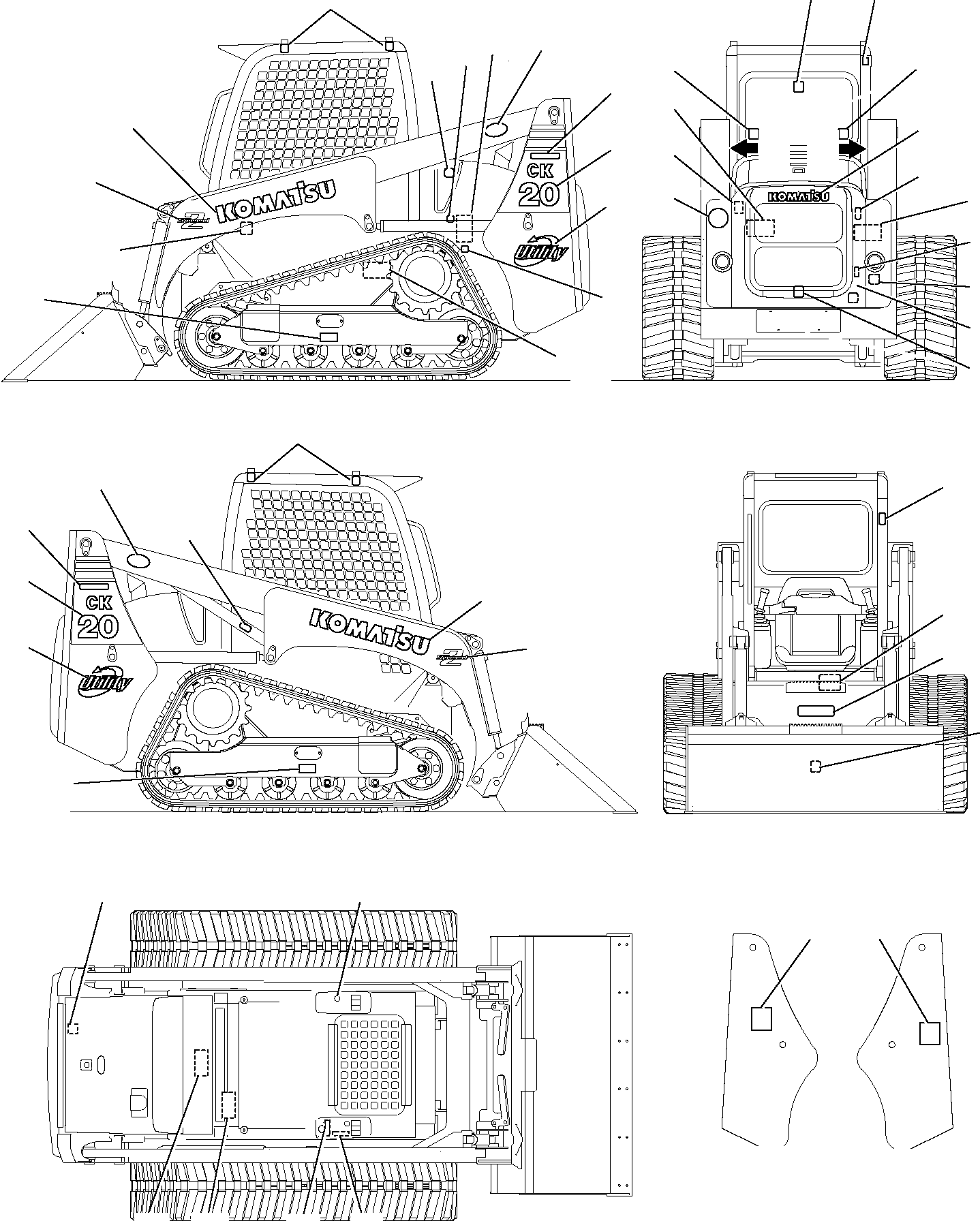 MARK PLATE CK20-1 (L.H.) 37B-98-11511 KOMATSU