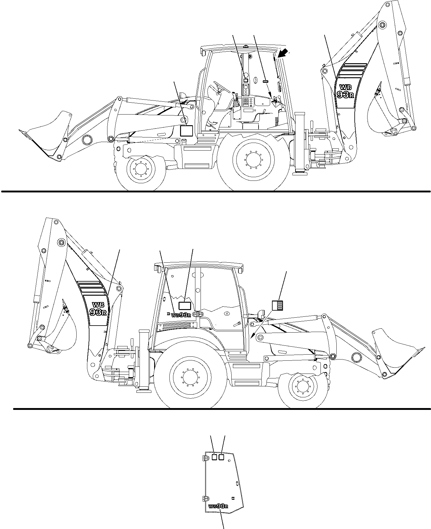 MARK PLATE, NOISE INSIDE THE CAB 42N-93-11580 KOMATSU