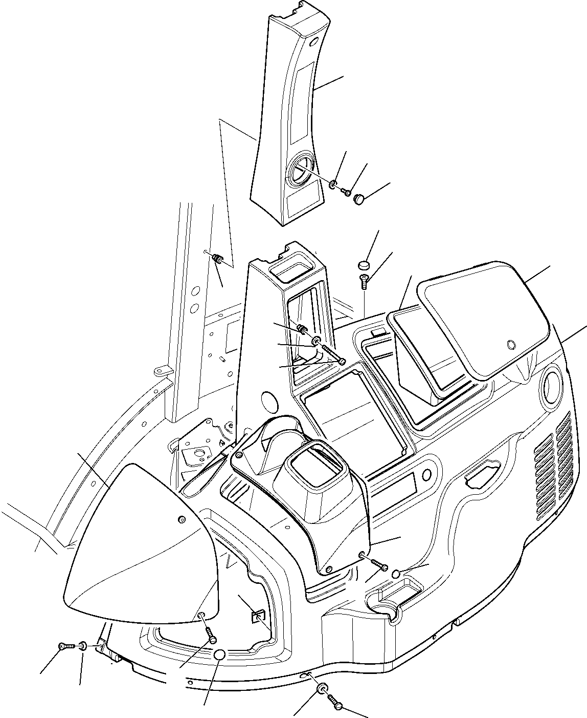 R.H., COVER 42N-54-18191 KOMATSU