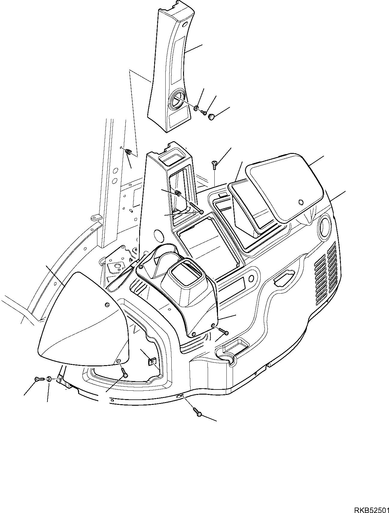 R.H., COVER 42N-54-18192 KOMATSU