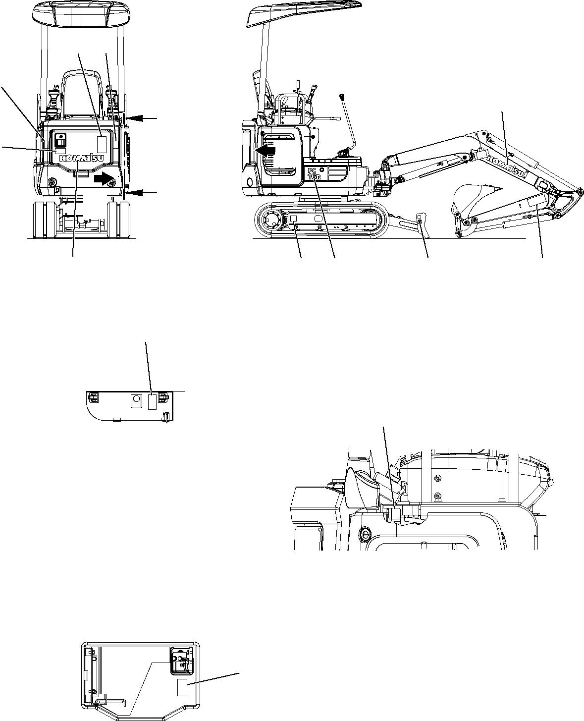 DECAL, PC16R 20W-98-91130 KOMATSU