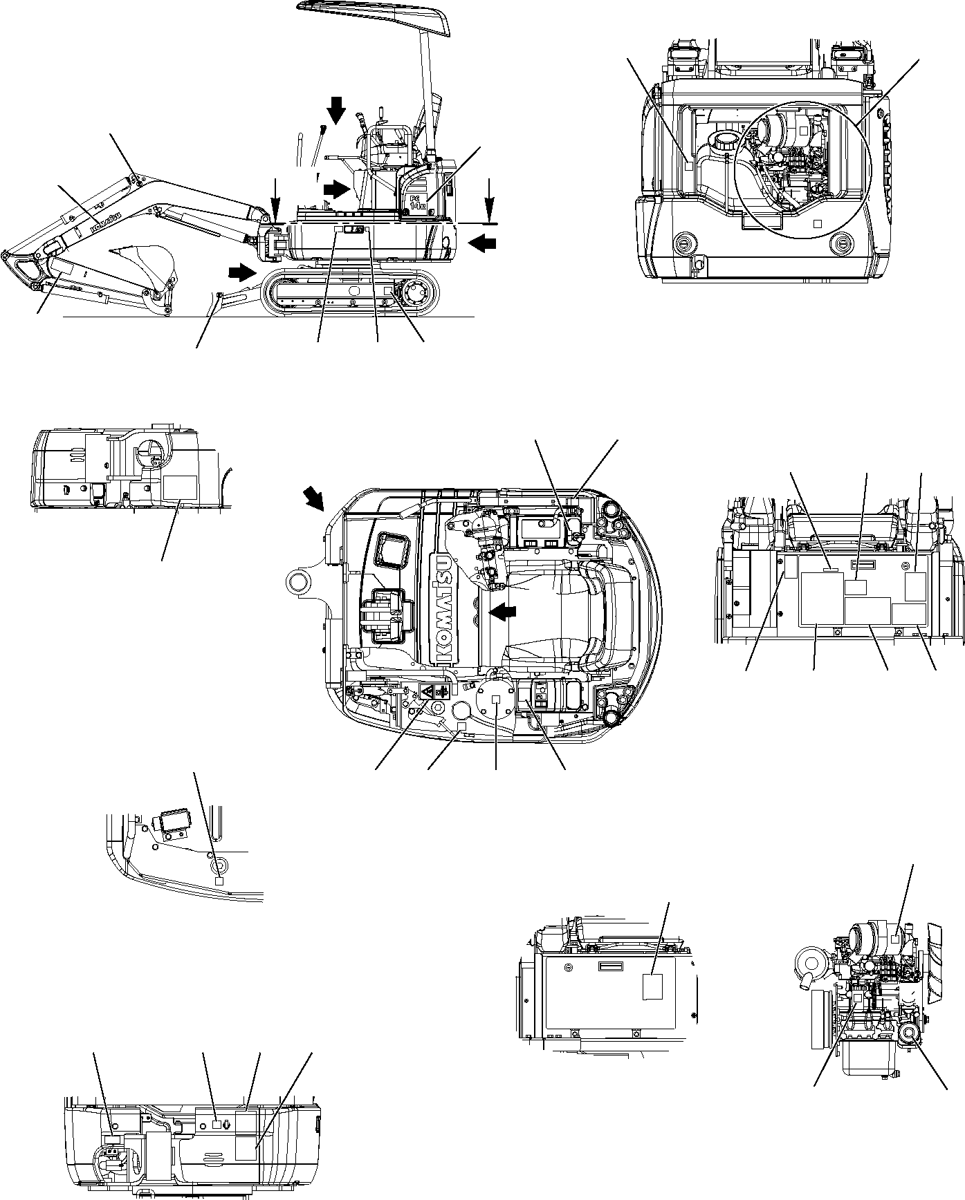 DECAL, PC14R 20M-98-91140 KOMATSU