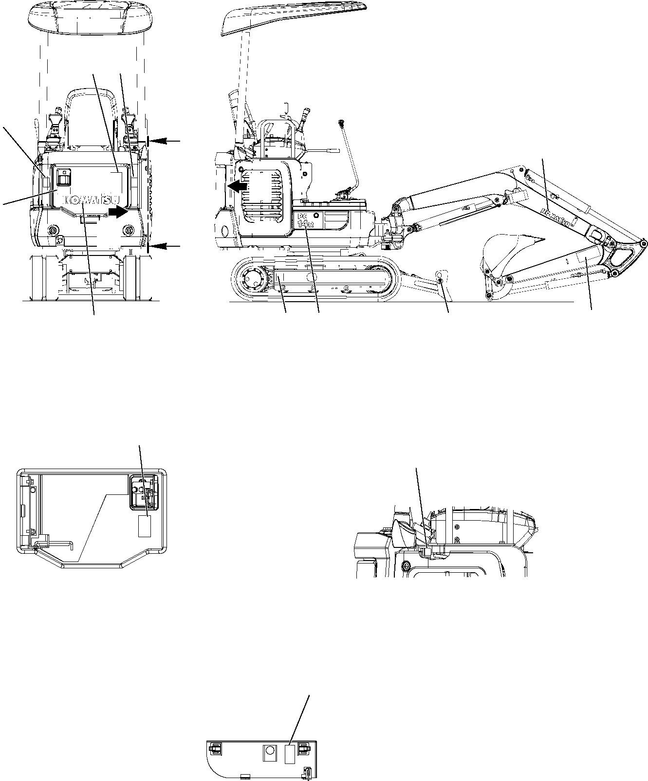 DECAL, PC14R 20M-98-91130 KOMATSU