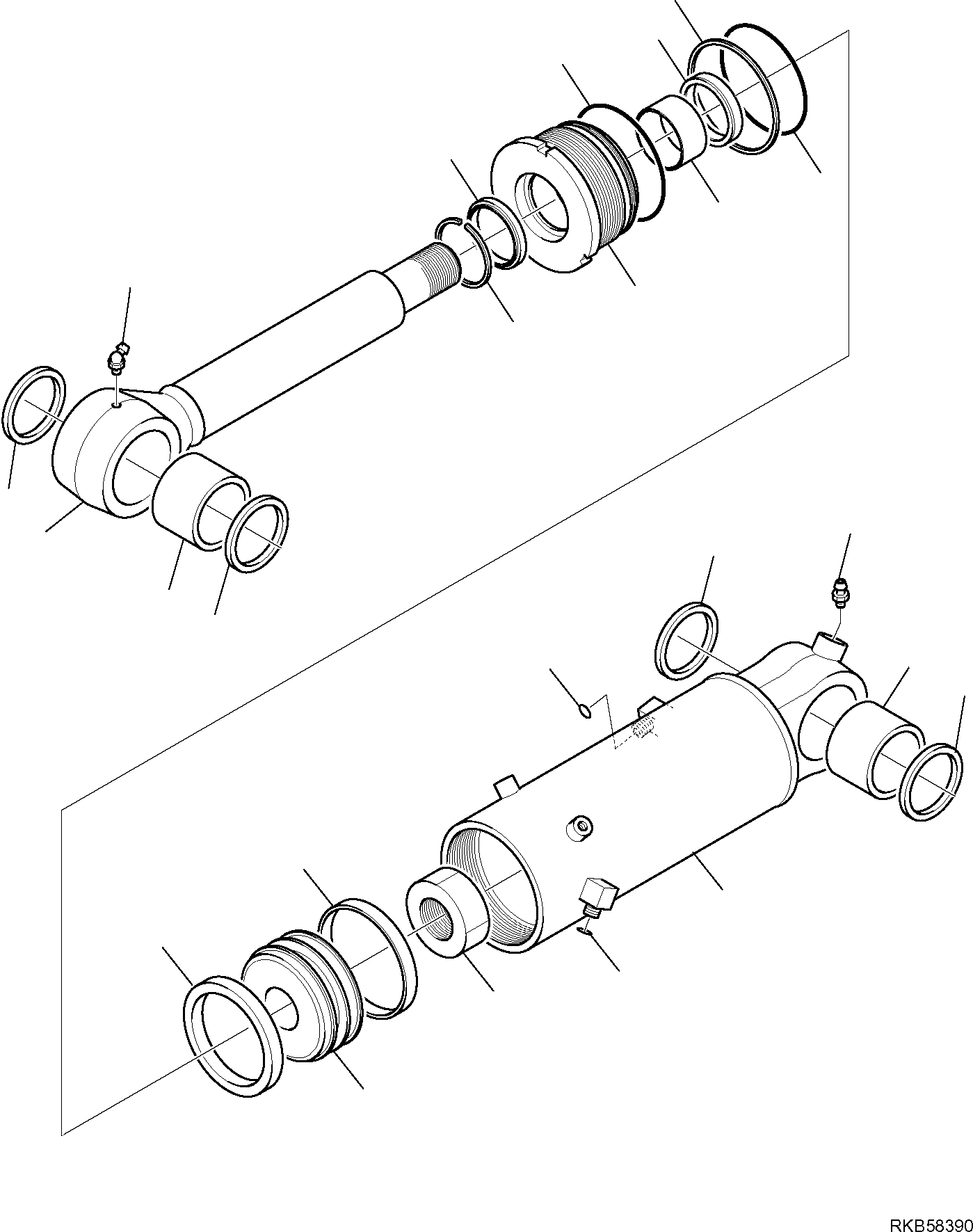 BLADE CYLINDER, ASSEMBLY 707-00-0X490 KOMATSU