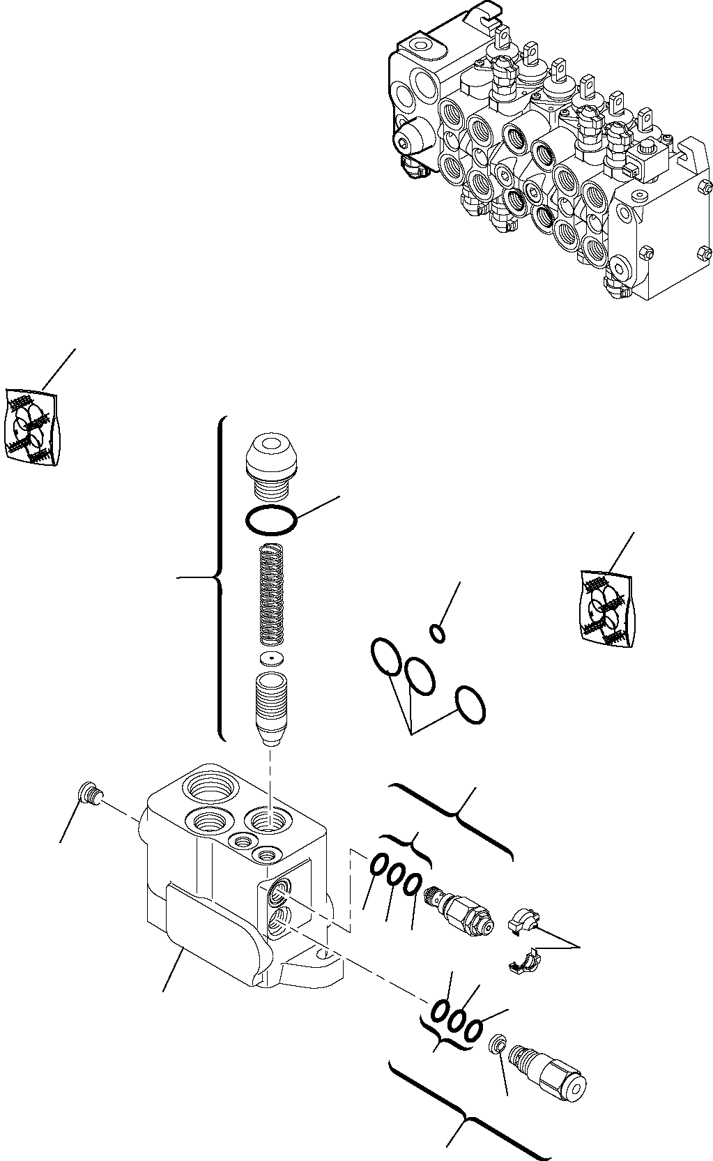 6-SPOOL CONTROL VALVE, ASSY. 42N-64-11570 KOMATSU