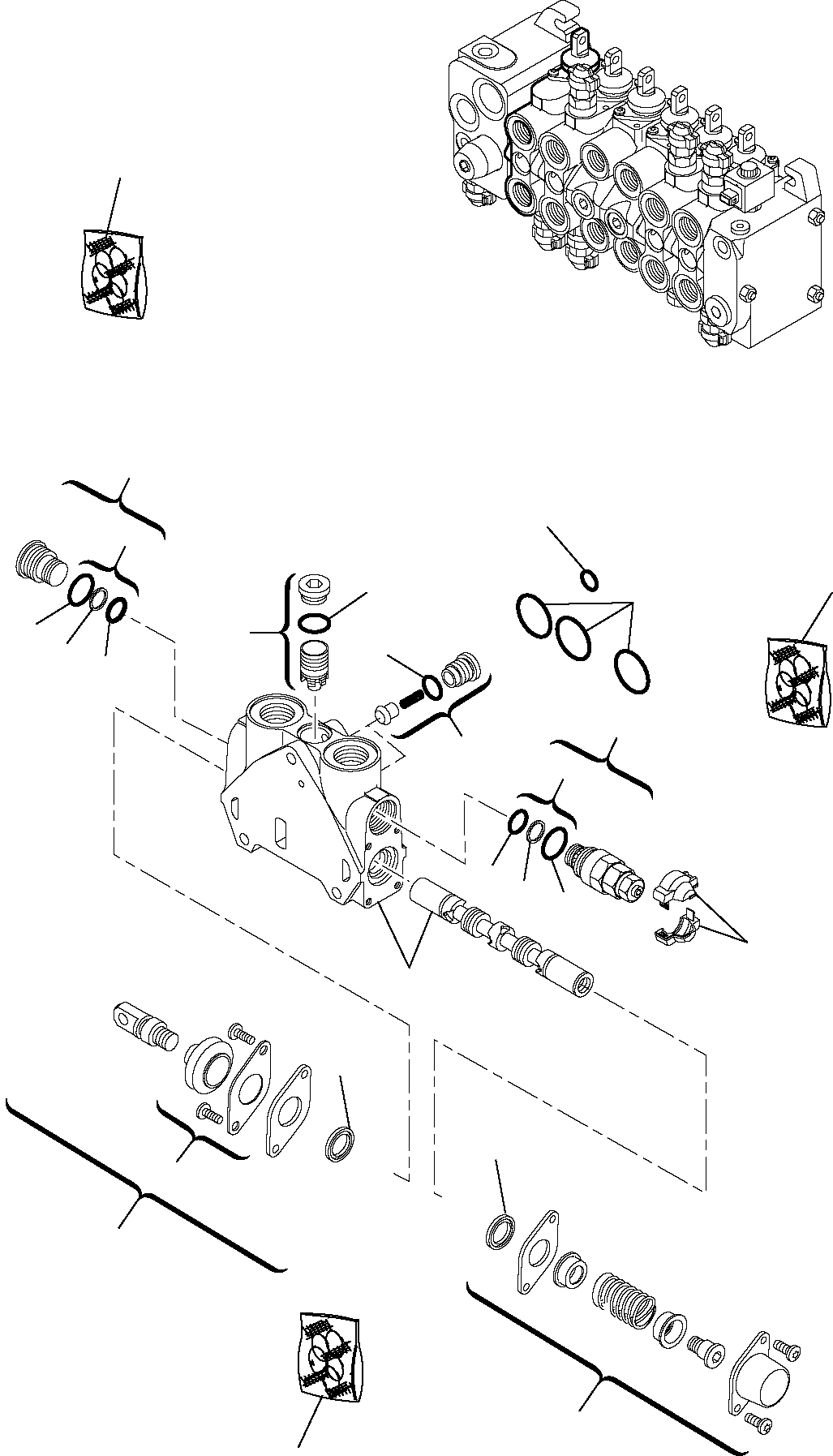 6-SPOOL CONTROL VALVE, ASSY. (42N-64-11570) KOMATSU