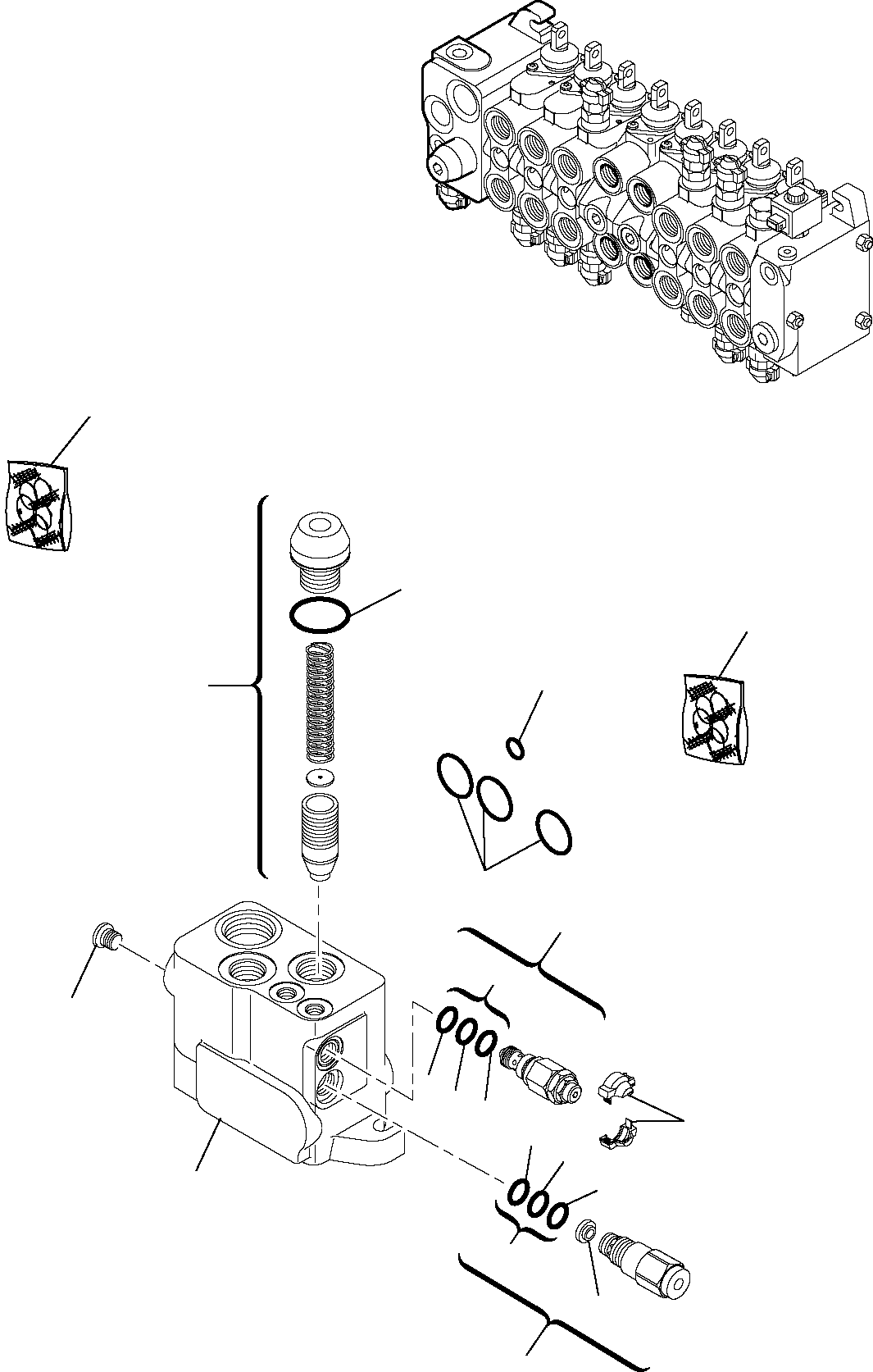 8-SPOOL CONTROL VALVE, ASSY. 42N-64-11521 KOMATSU