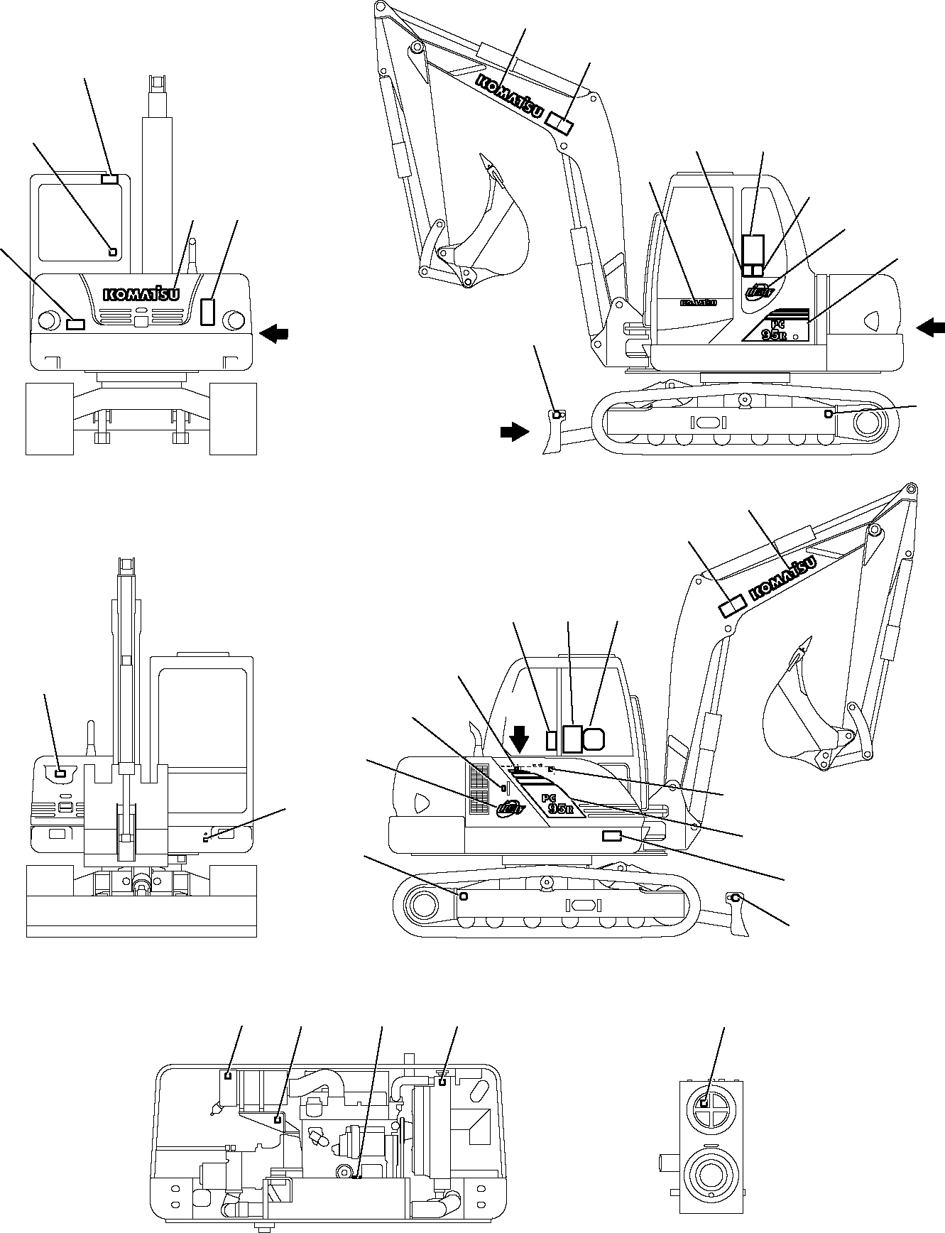 MARK PLATE, PC95R 21D-98-12651 KOMATSU