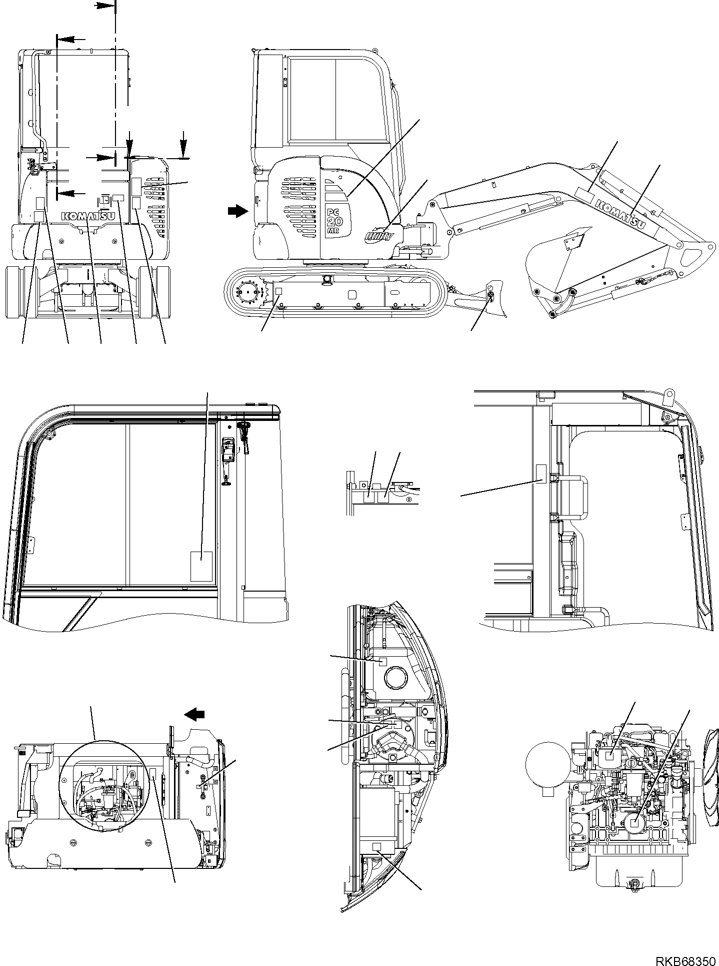 DECAL, OPERATING 22L-98-R1150 KOMATSU