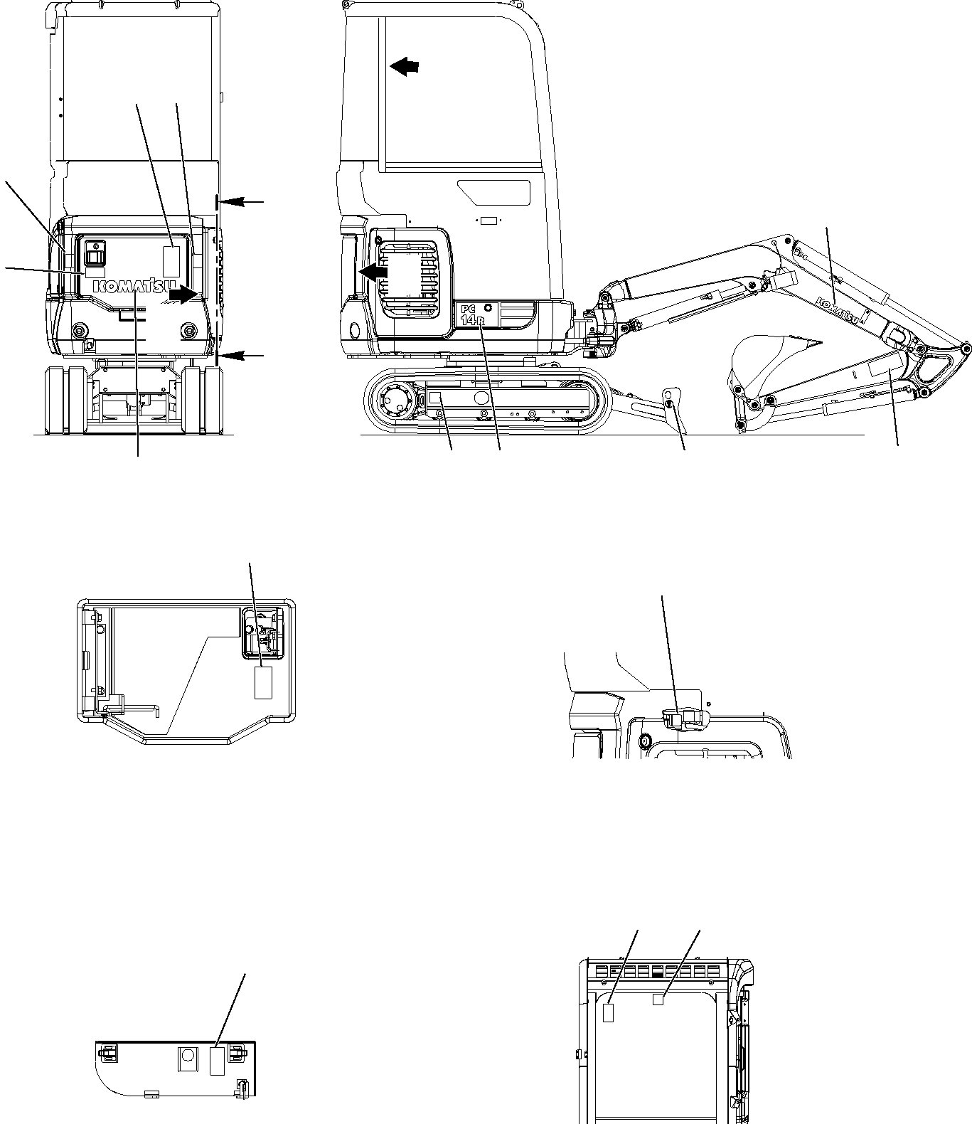 MARK PLATE, 14R-2 20L-09-R5160 KOMATSU